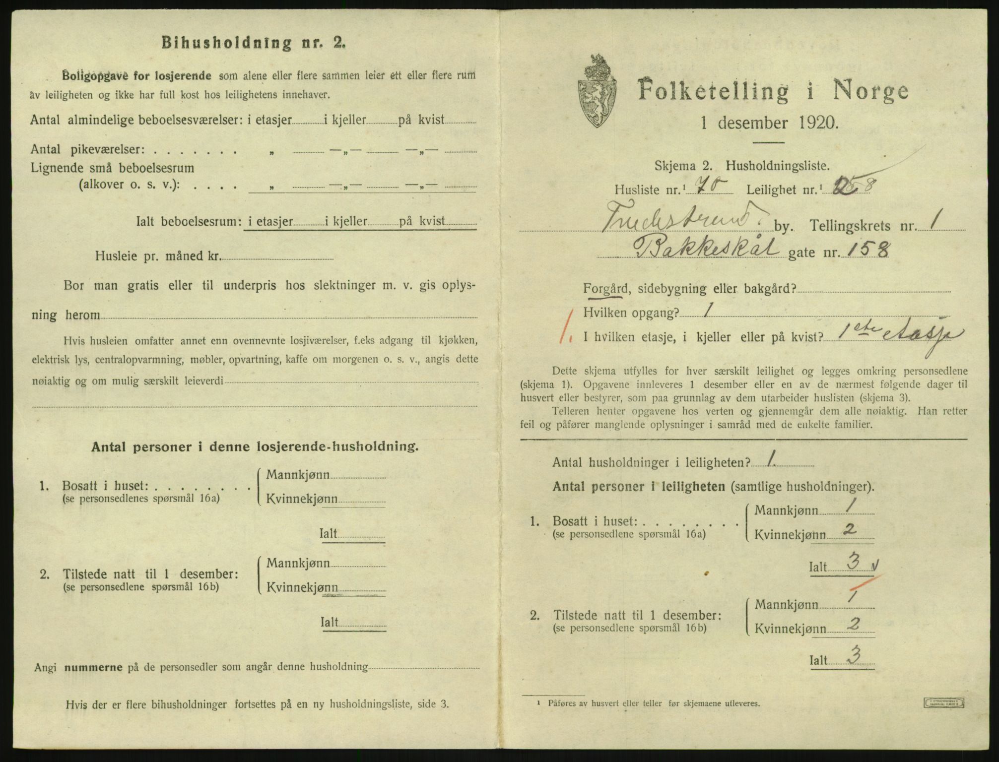 SAK, 1920 census for Tvedestrand, 1920, p. 801