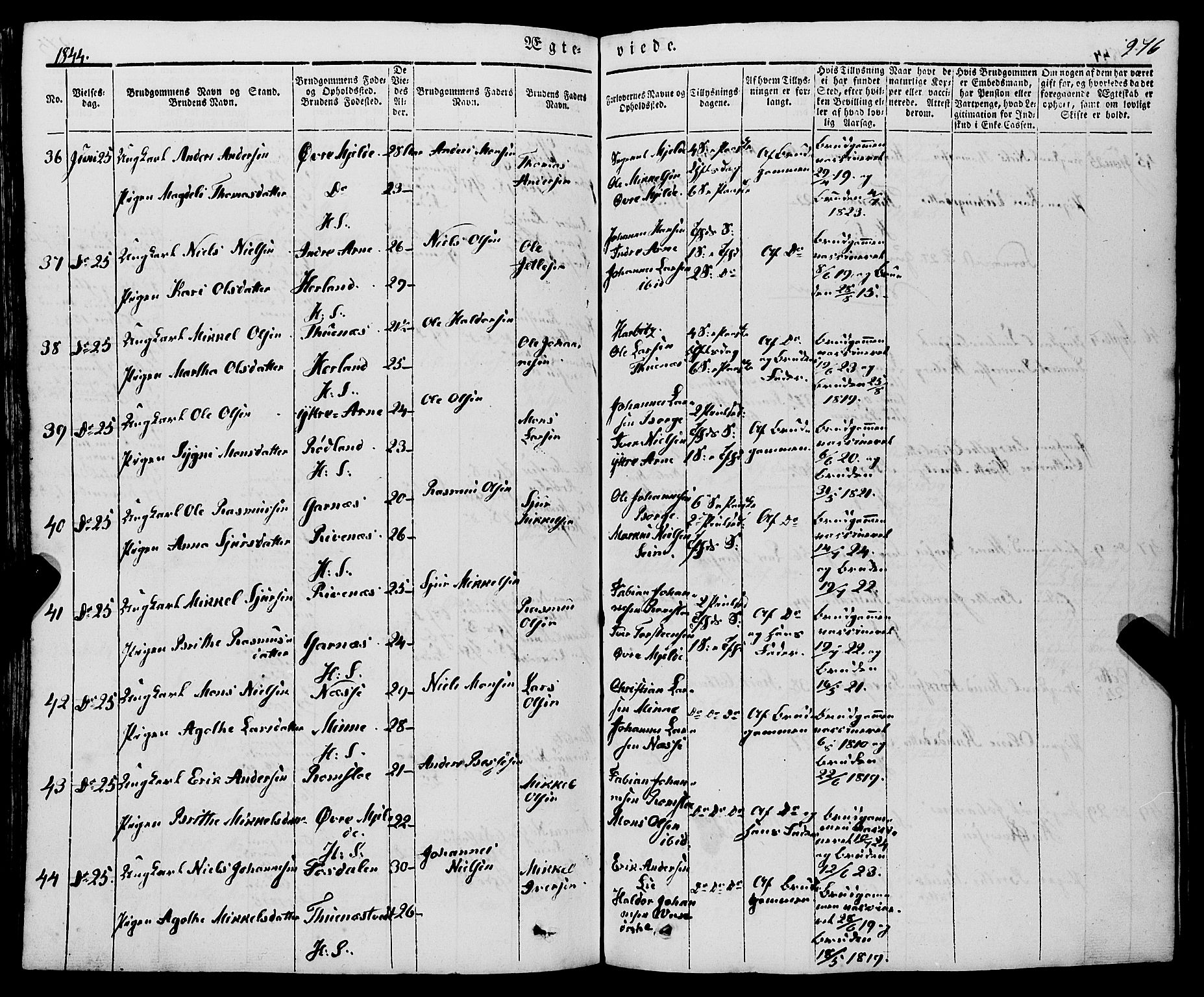 Haus sokneprestembete, SAB/A-75601/H/Haa: Parish register (official) no. A 15, 1838-1847, p. 276