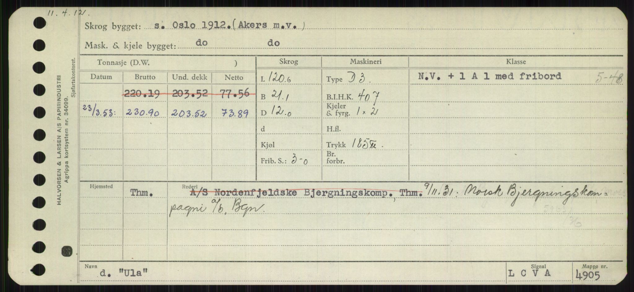 Sjøfartsdirektoratet med forløpere, Skipsmålingen, RA/S-1627/H/Hb/L0005: Fartøy, T-Å, p. 247