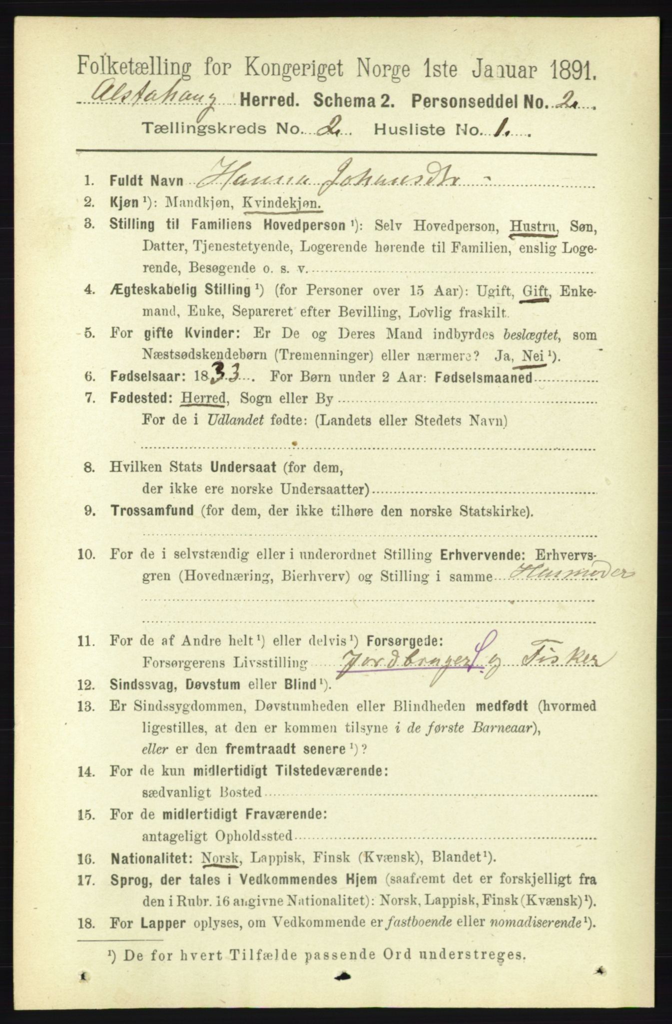 RA, 1891 census for 1820 Alstahaug, 1891, p. 502