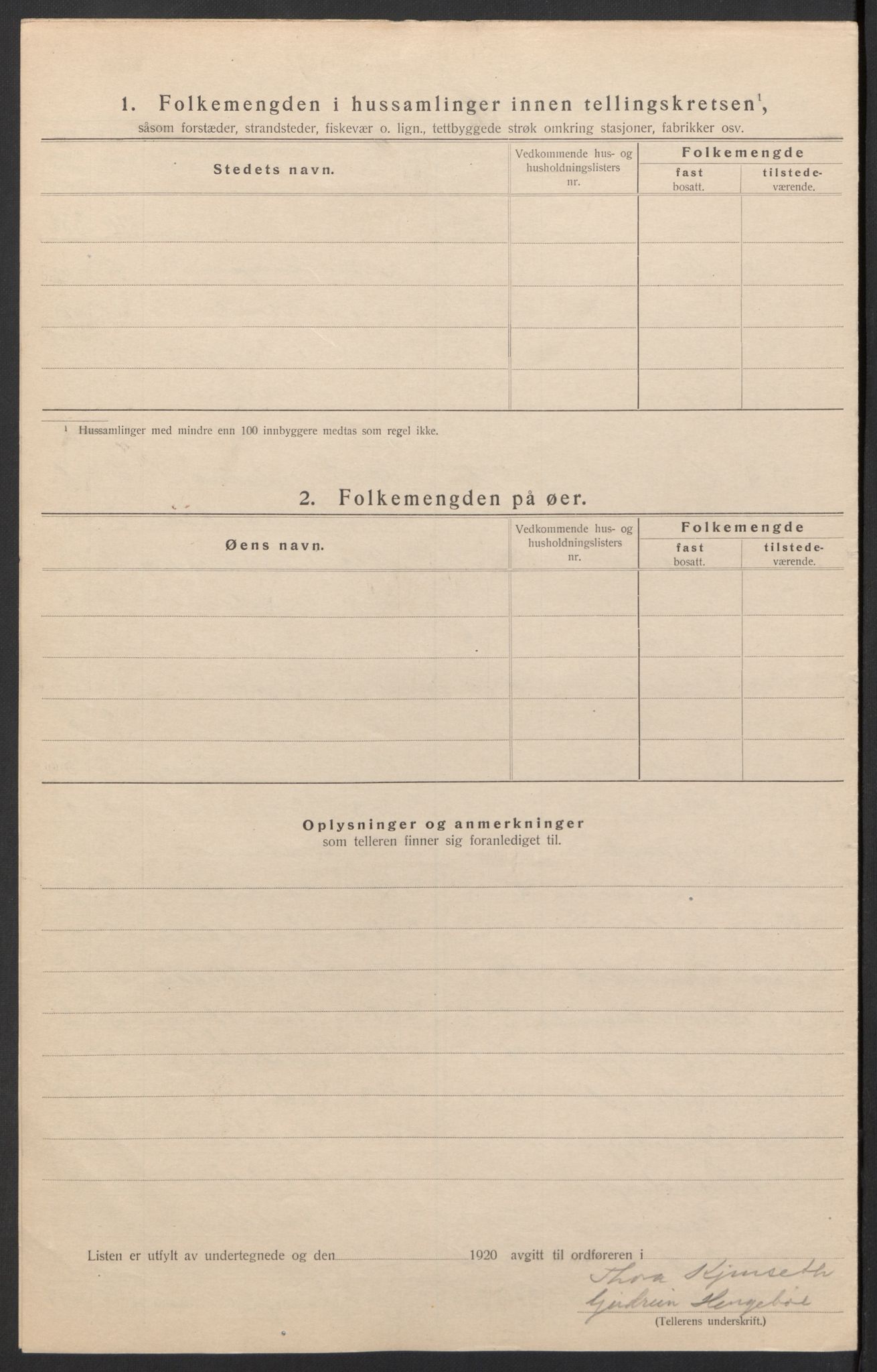 SAH, 1920 census for Hof, 1920, p. 20