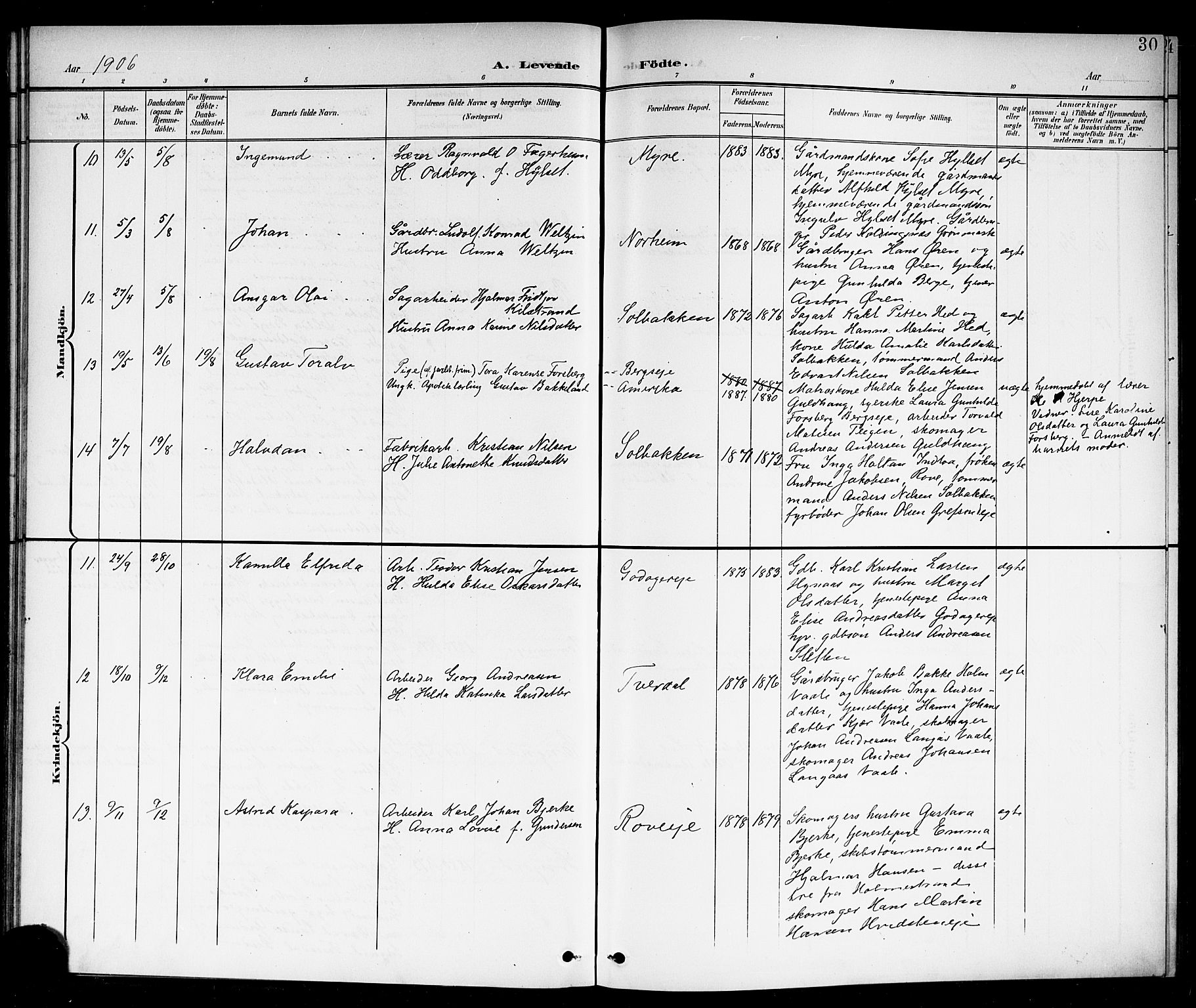 Botne kirkebøker, SAKO/A-340/G/Ga/L0004: Parish register (copy) no. I 4, 1899-1915, p. 30