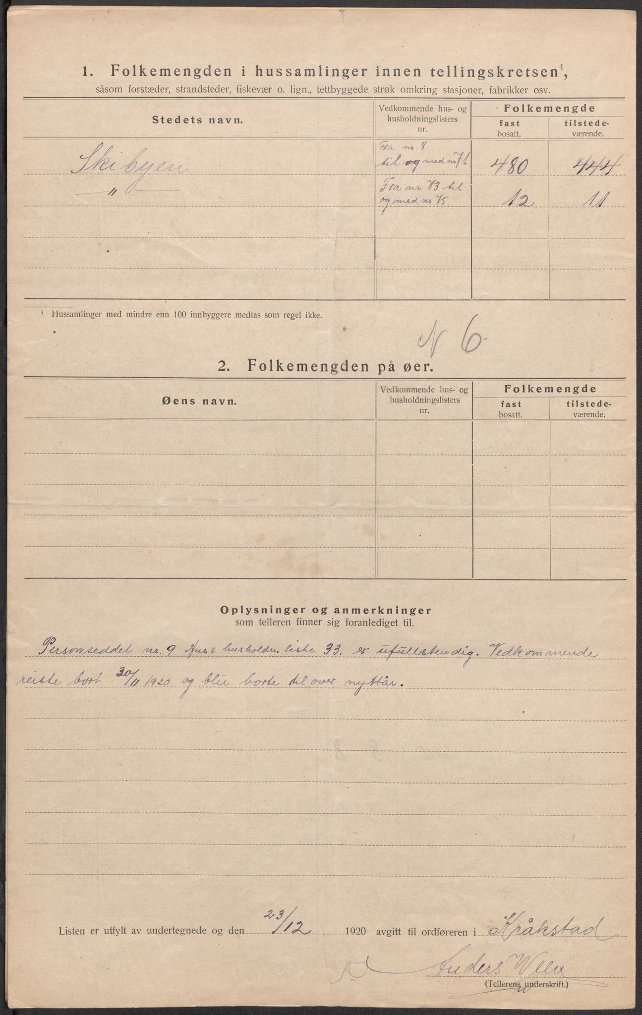 SAO, 1920 census for Kråkstad, 1920, p. 25