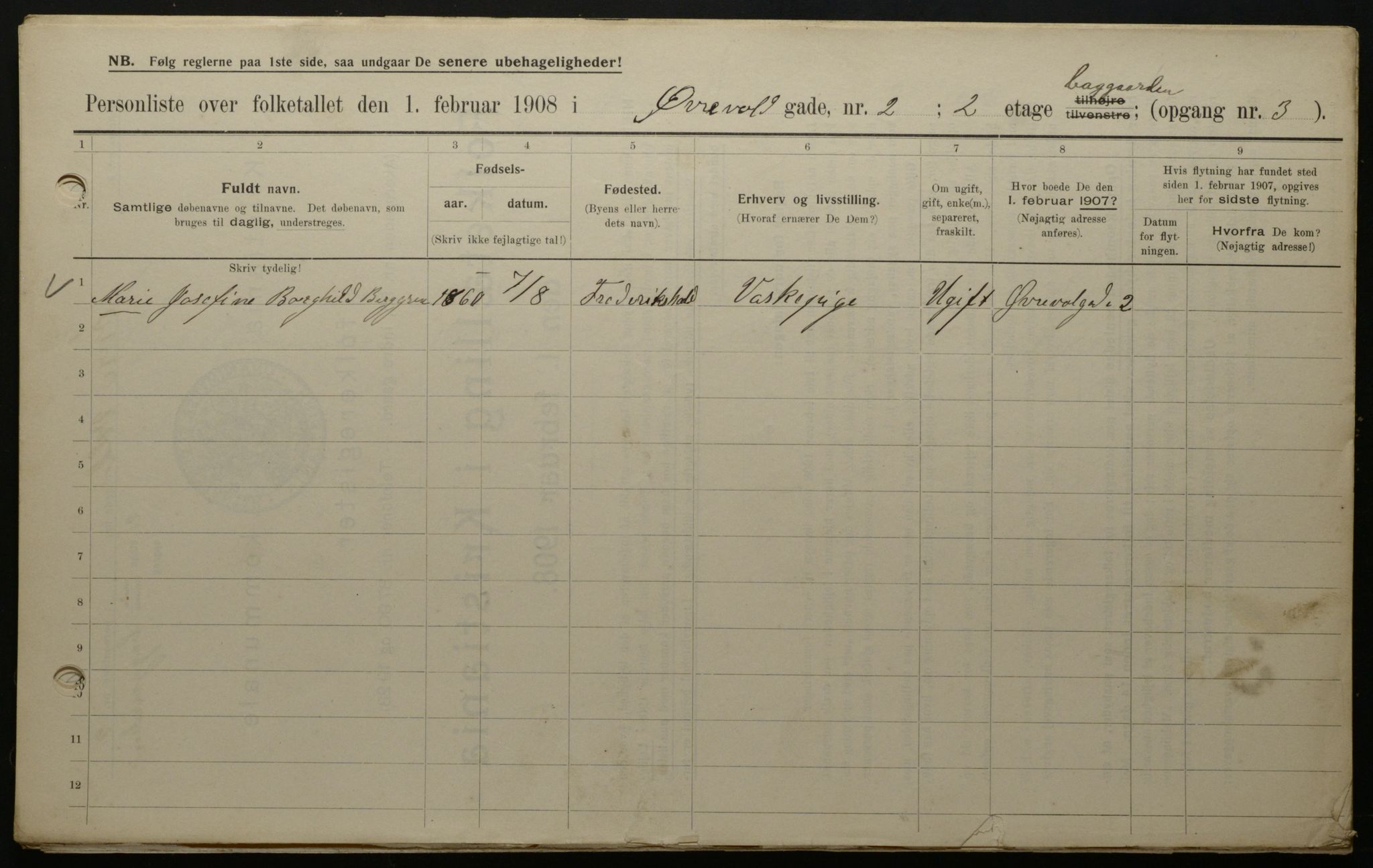 OBA, Municipal Census 1908 for Kristiania, 1908, p. 116800