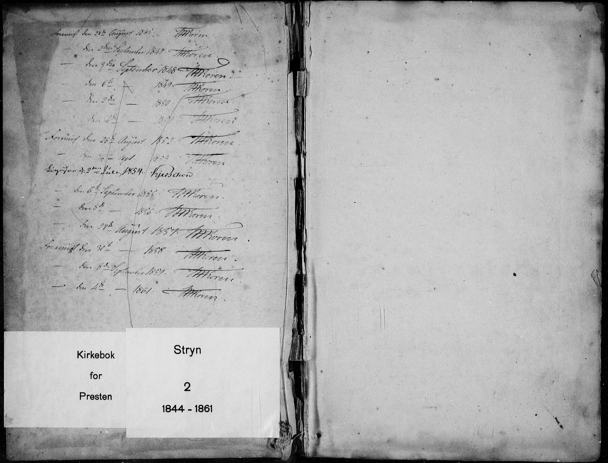 Stryn Sokneprestembete, AV/SAB-A-82501: Parish register (official) no. A 2, 1844-1861