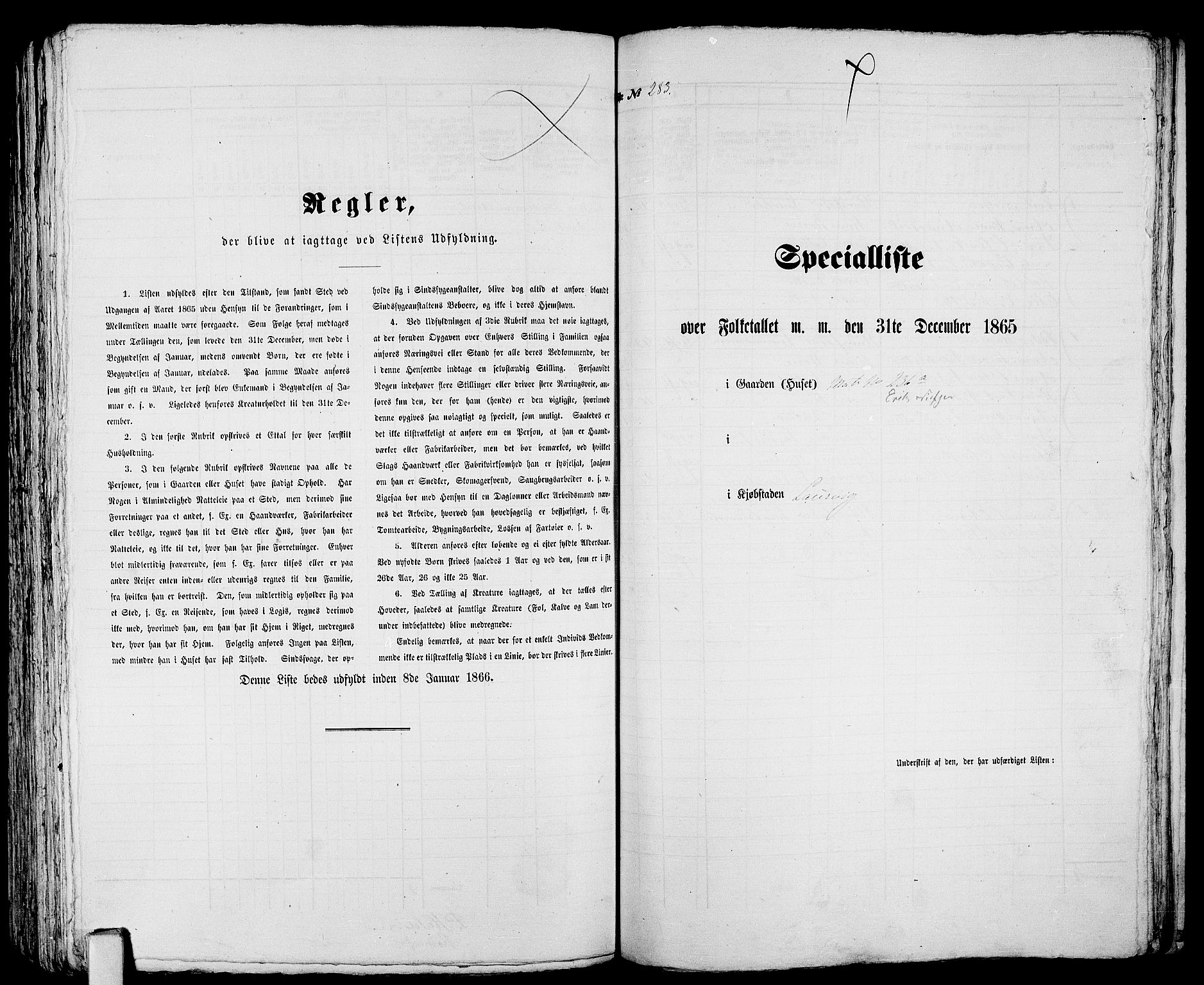 RA, 1865 census for Larvik, 1865, p. 584