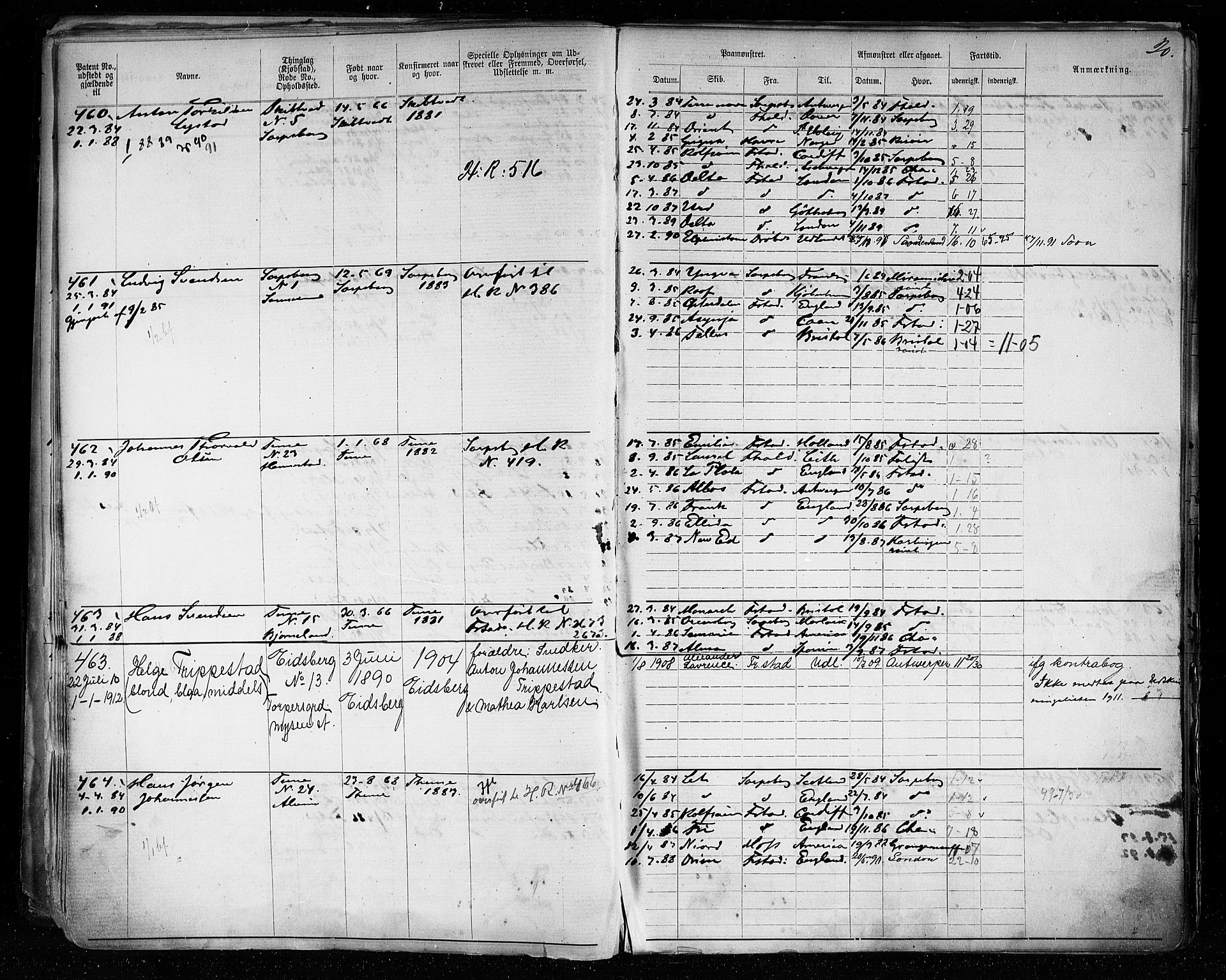 Sarpsborg mønstringskontor, AV/SAO-A-10569c/F/Fc/Fca/L0005: Annotasjonsrulle, 1881-1913, p. 23