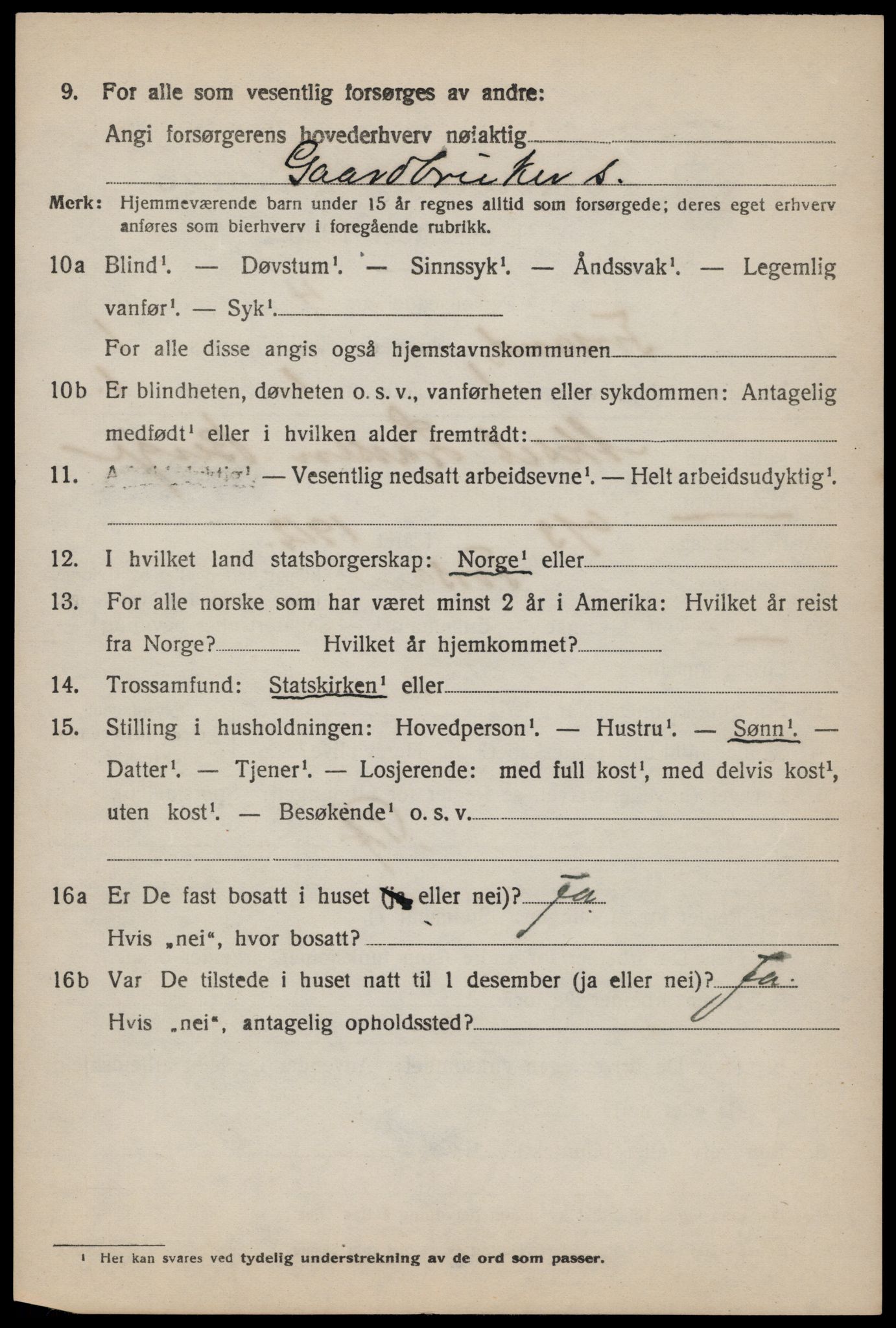 SAST, 1920 census for Forsand, 1920, p. 766