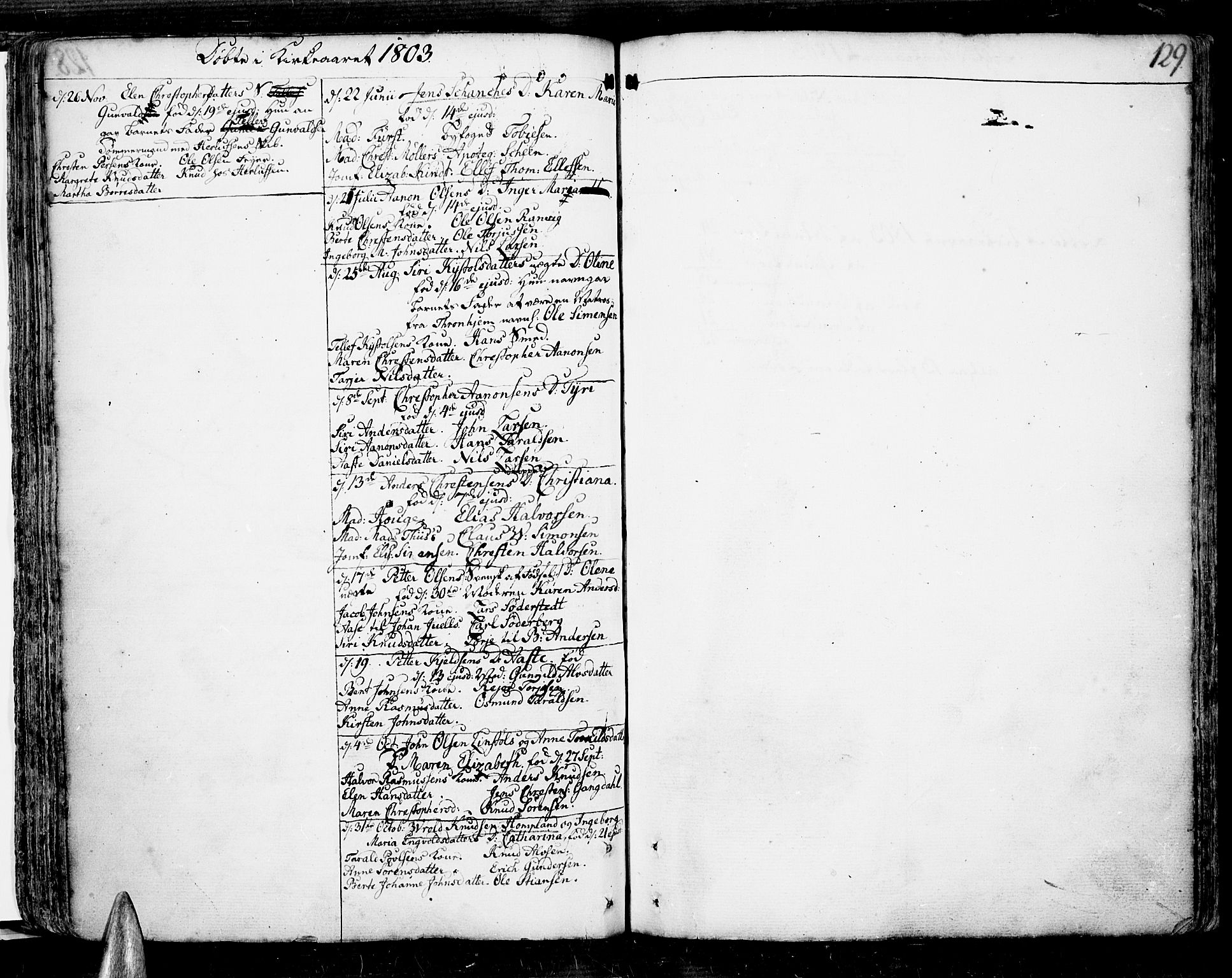 Risør sokneprestkontor, AV/SAK-1111-0035/F/Fb/L0002: Parish register (copy) no. B 2, 1747-1812, p. 129