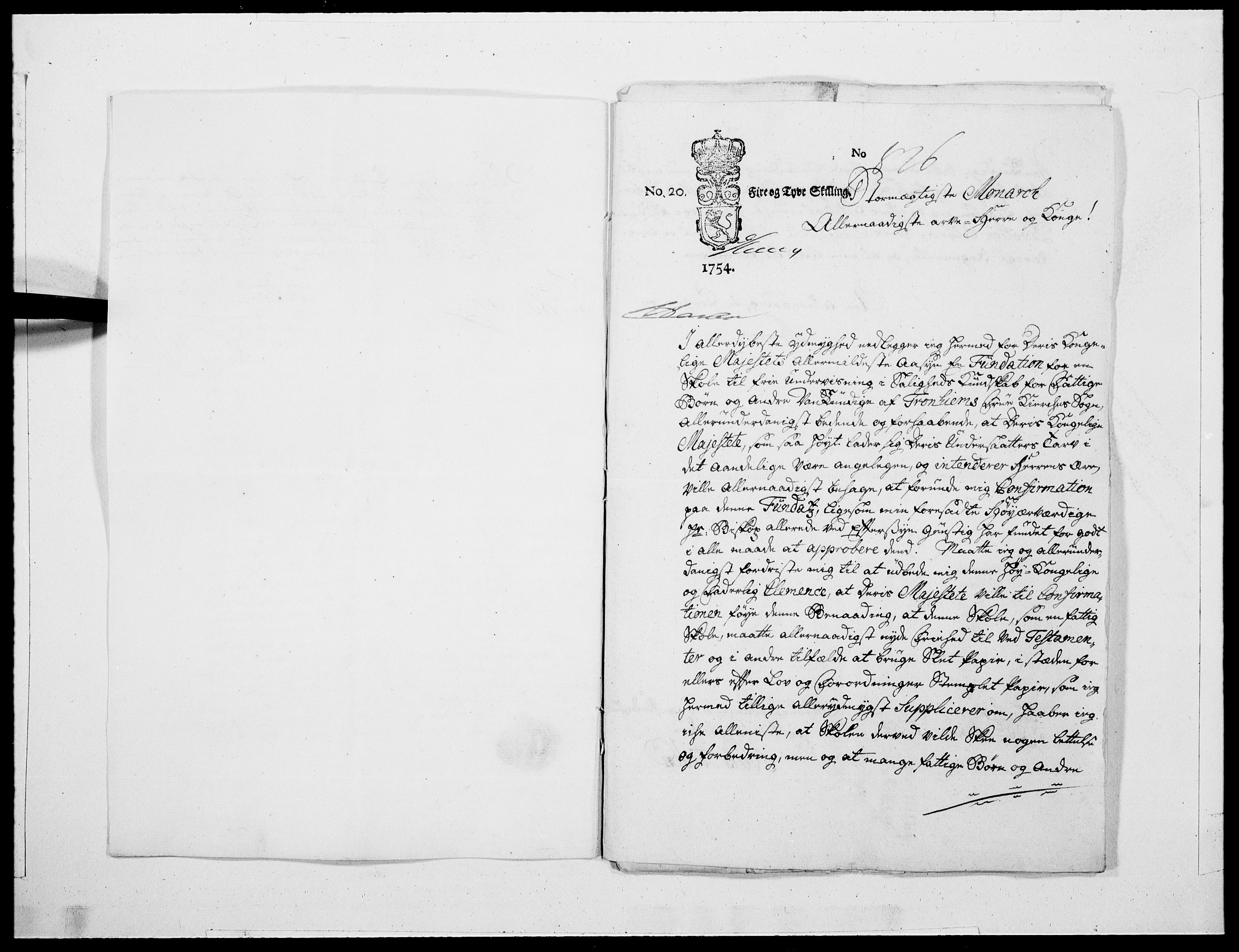 Danske Kanselli 1572-1799, AV/RA-EA-3023/F/Fc/Fcc/Fcca/L0167: Norske innlegg 1572-1799, 1754, p. 14