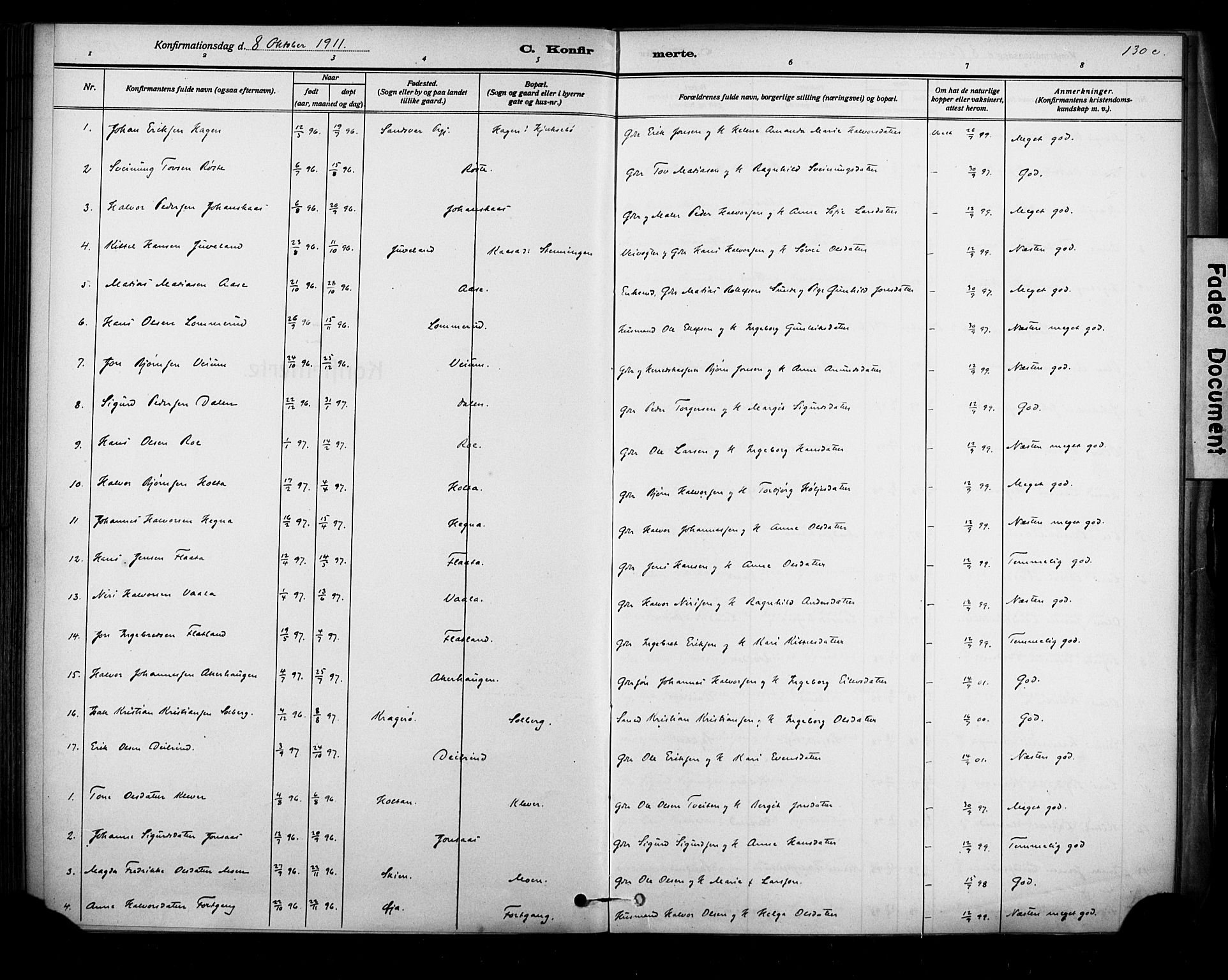 Sauherad kirkebøker, SAKO/A-298/F/Fa/L0009: Parish register (official) no. I 9, 1887-1912, p. 130