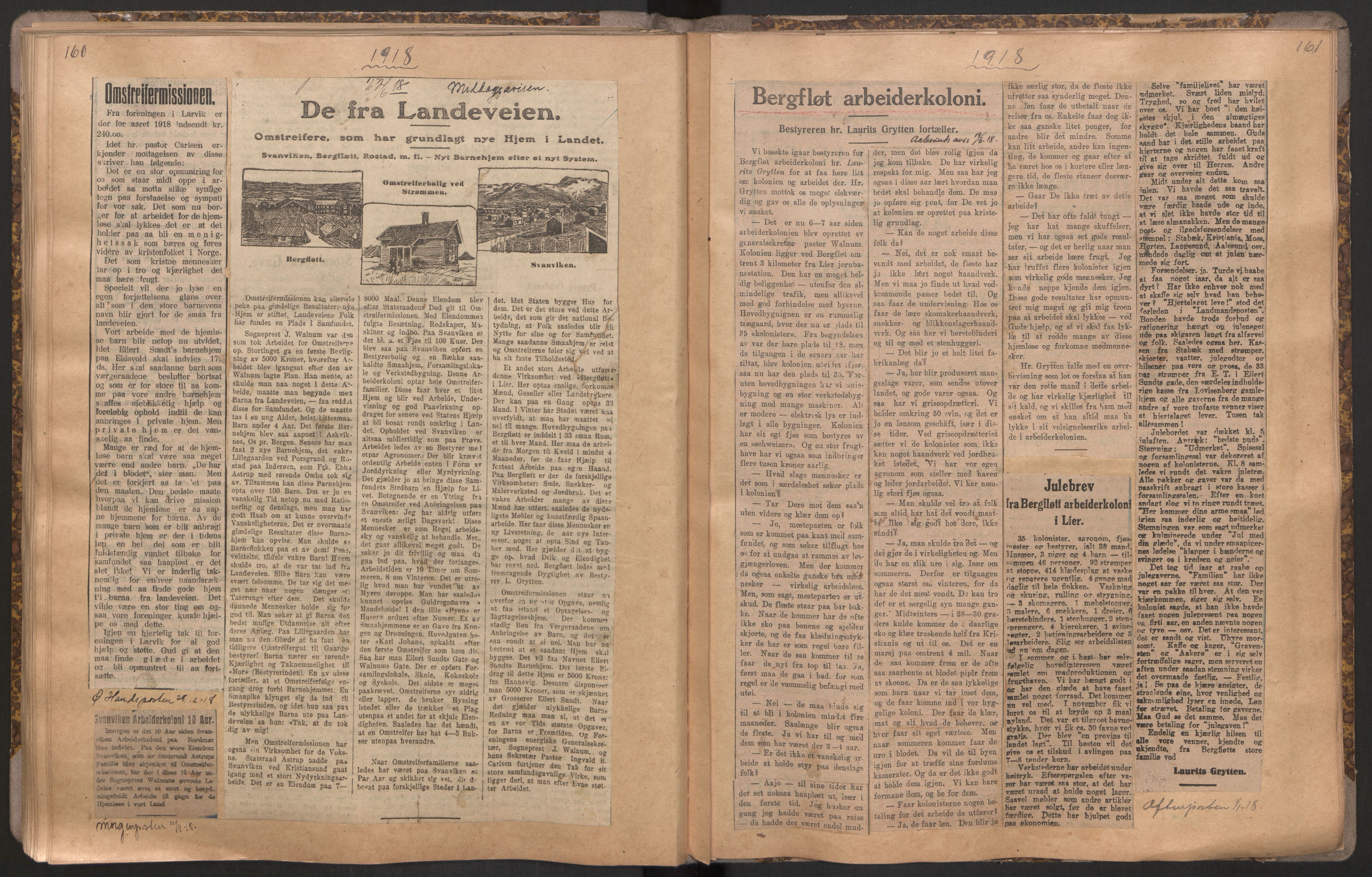 Norsk Misjon Blant Hjemløse, RA/PA-0793/F/Fv/L0534: Utklipp, 1897-1919, p. 160-161