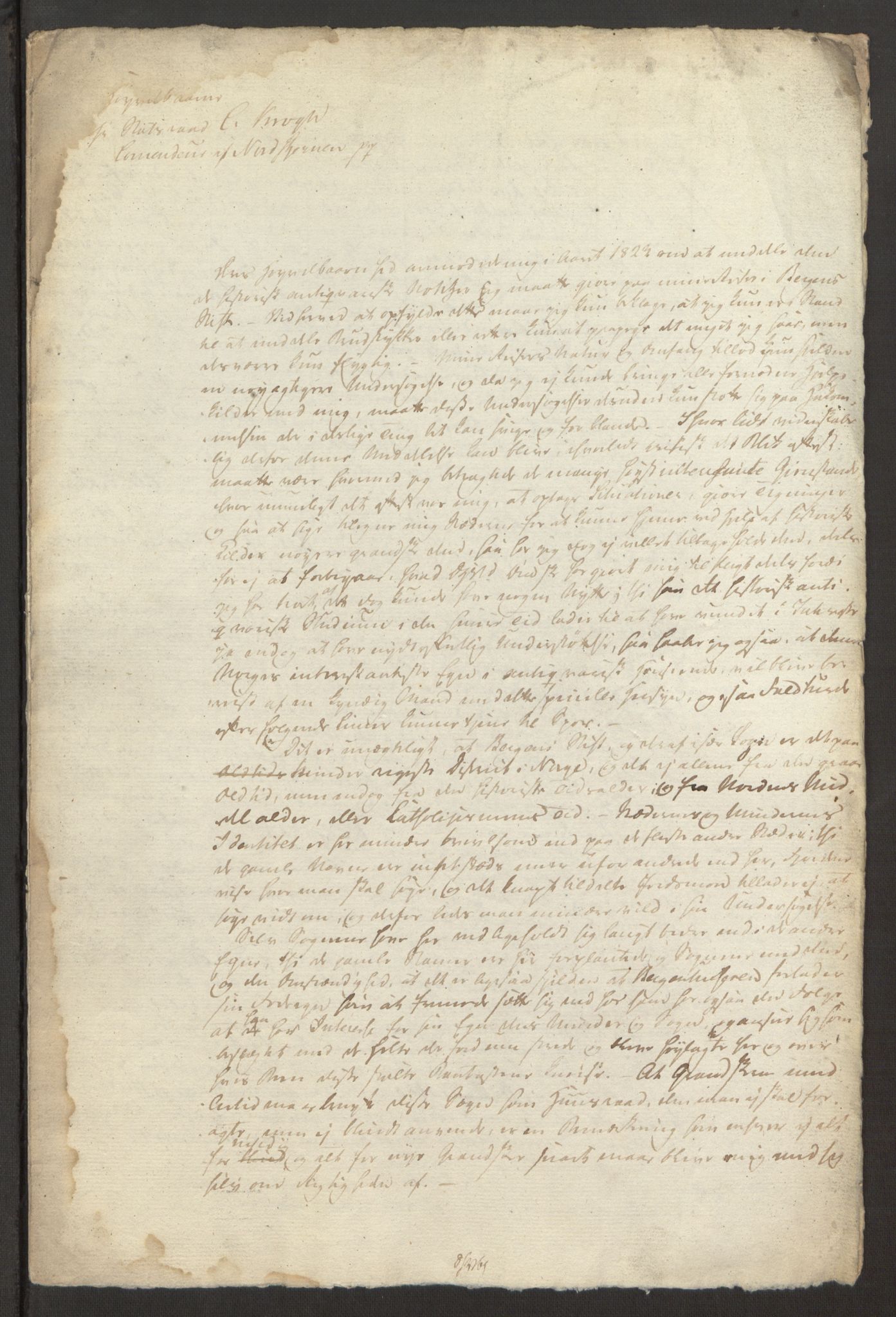 Blom, Gustav Peter, AV/RA-PA-0568/F/L0001/0004: Brev og manuskripter / "Historiske antiqvariske Notizer". Reiseberetninger fra Bergen og Nordland, 1825, p. 2