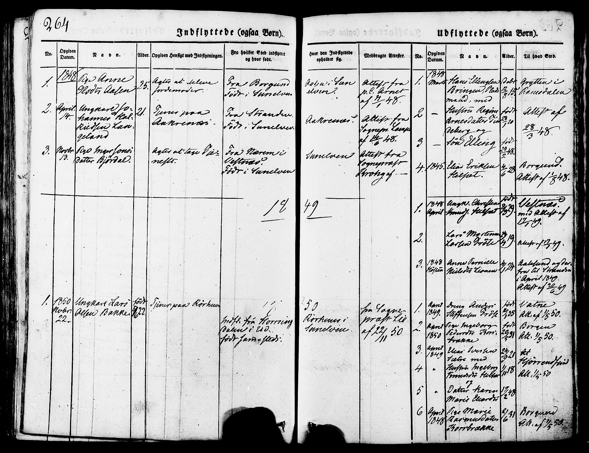 Ministerialprotokoller, klokkerbøker og fødselsregistre - Møre og Romsdal, AV/SAT-A-1454/517/L0221: Parish register (official) no. 517A01, 1827-1858, p. 264