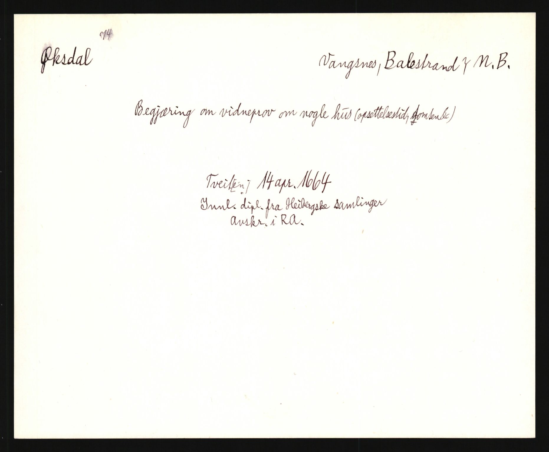 Riksarkivets diplomsamling, AV/RA-EA-5965/F35/F35e/L0030: Registreringssedler Sogn og Fjordane, 1400-1700, p. 249