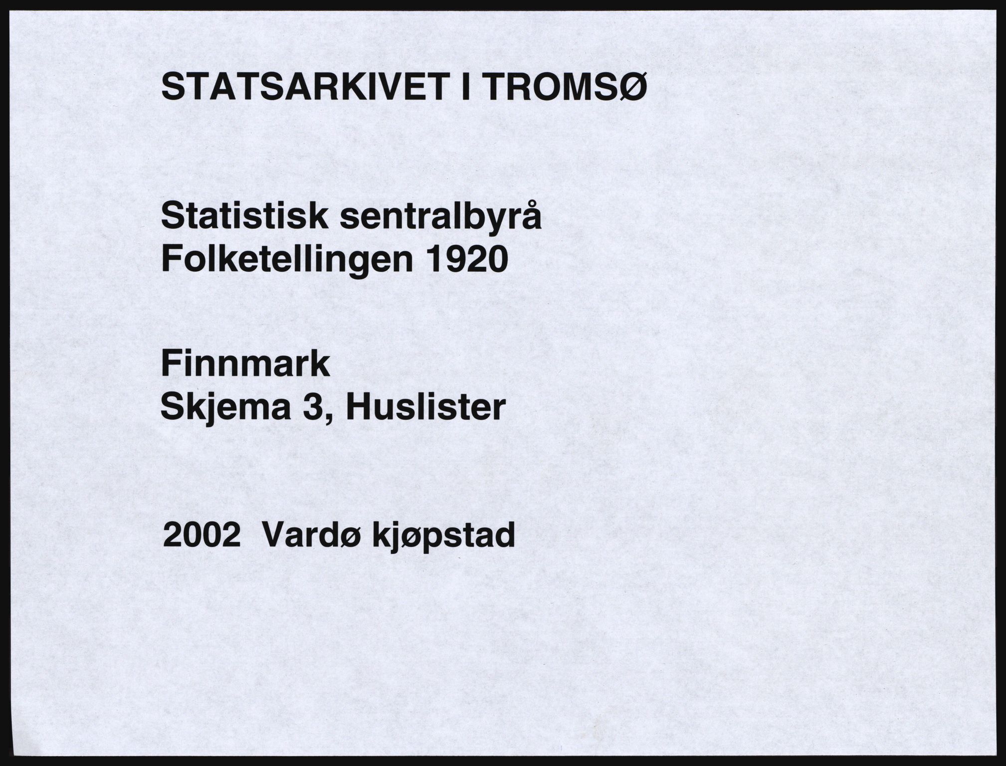 SATØ, 1920 census for Vardø, 1920, p. 21