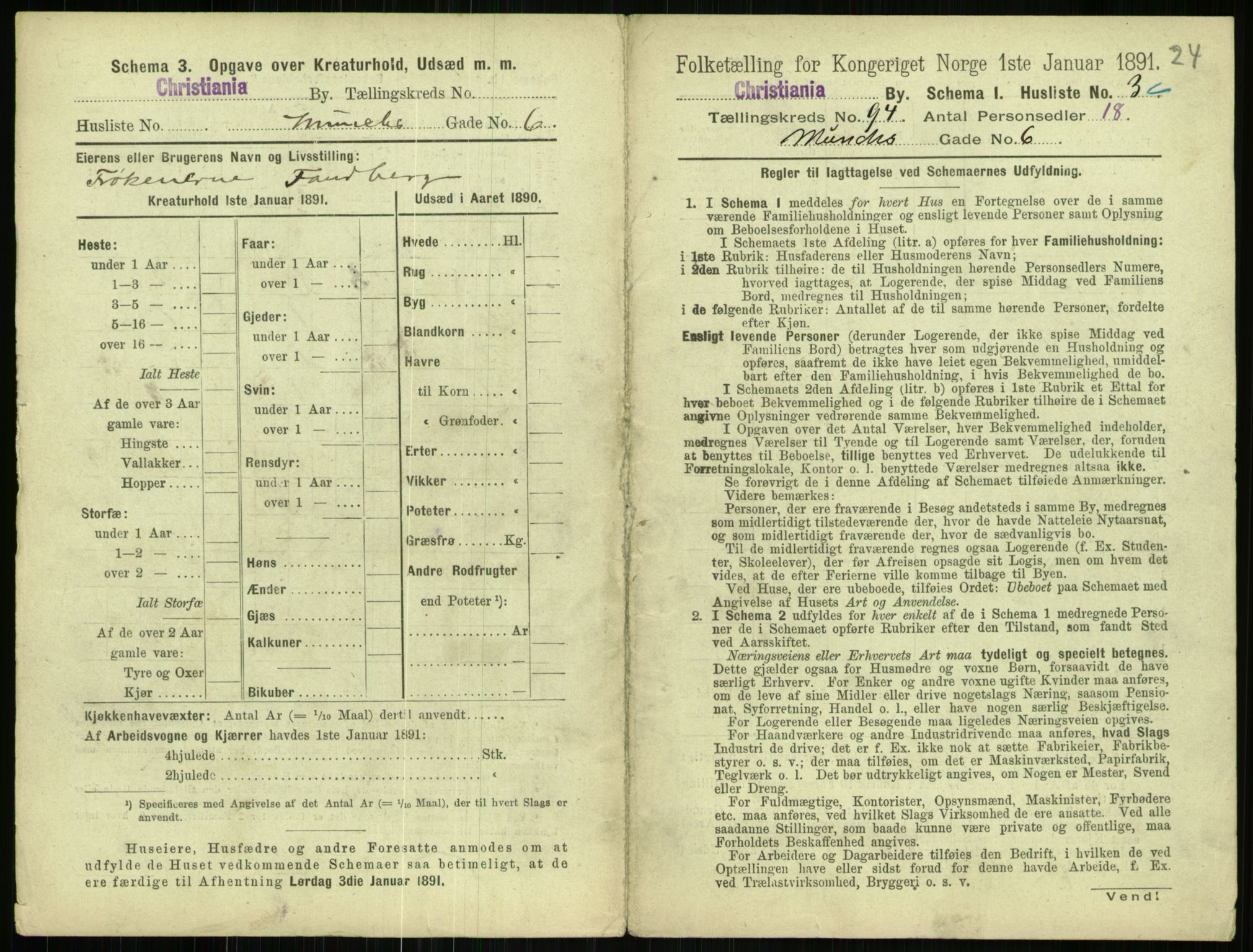 RA, 1891 census for 0301 Kristiania, 1891, p. 45953