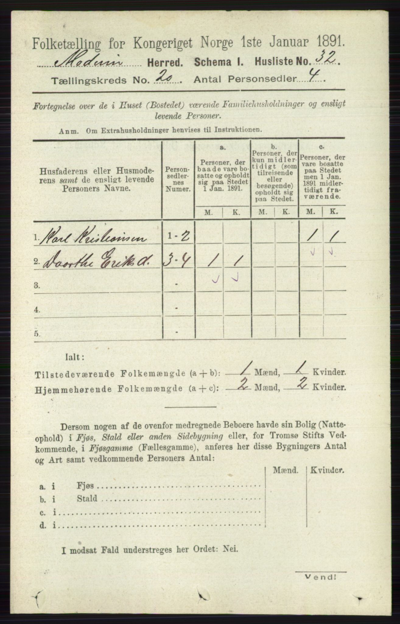 RA, 1891 census for 0623 Modum, 1891, p. 7793