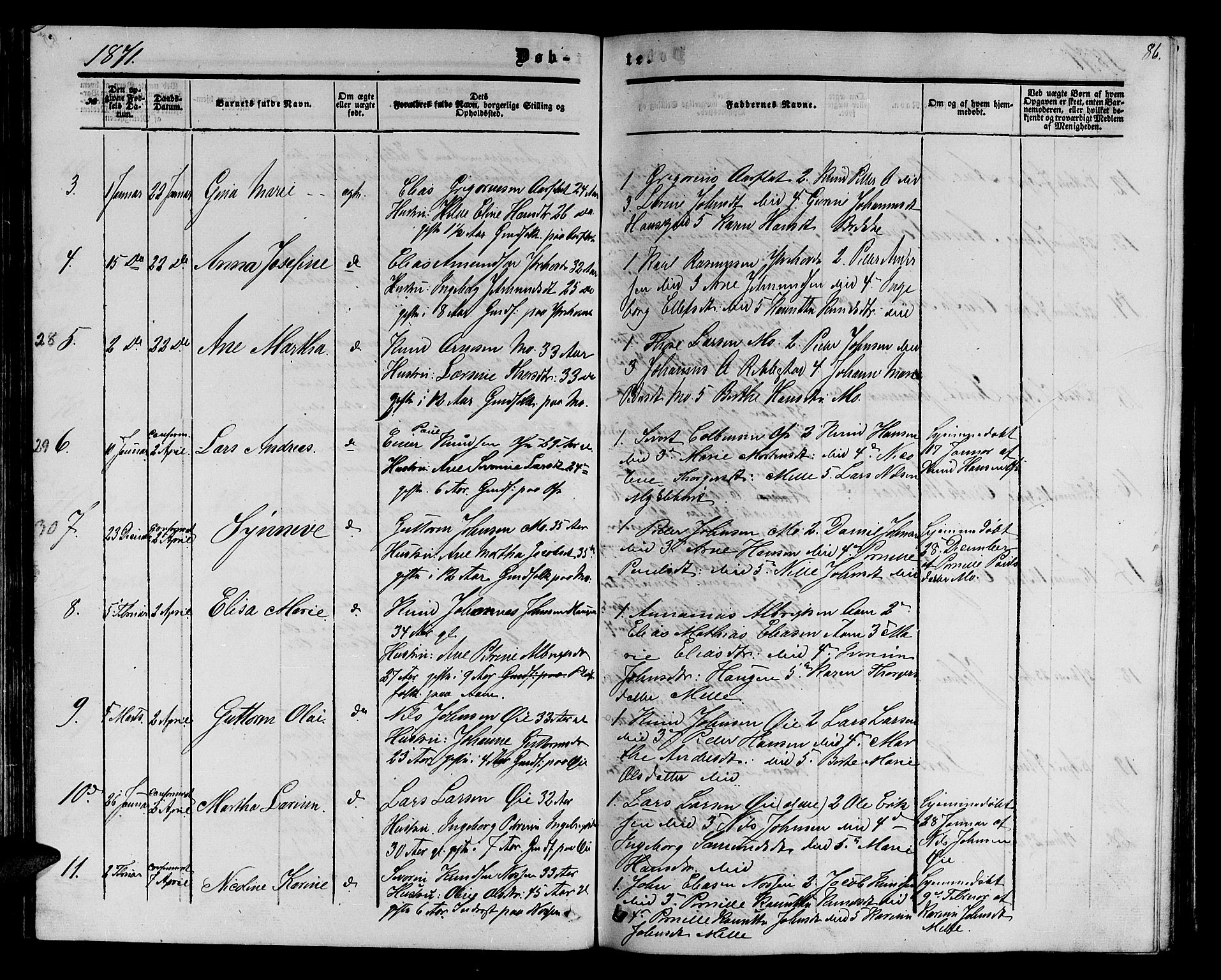 Ministerialprotokoller, klokkerbøker og fødselsregistre - Møre og Romsdal, AV/SAT-A-1454/513/L0188: Parish register (copy) no. 513C02, 1865-1882, p. 86