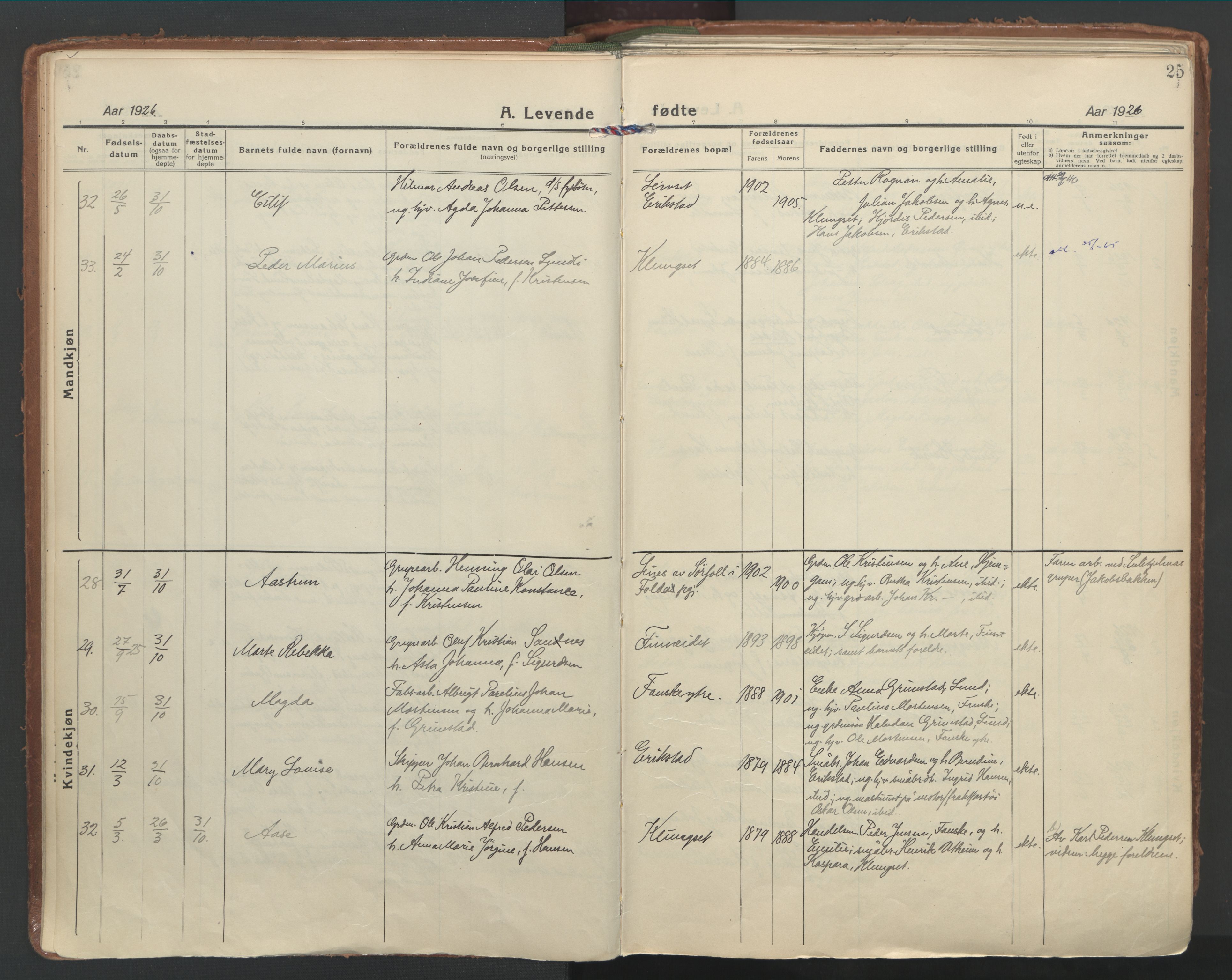 Ministerialprotokoller, klokkerbøker og fødselsregistre - Nordland, SAT/A-1459/849/L0699: Parish register (official) no. 849A10, 1924-1937, p. 25