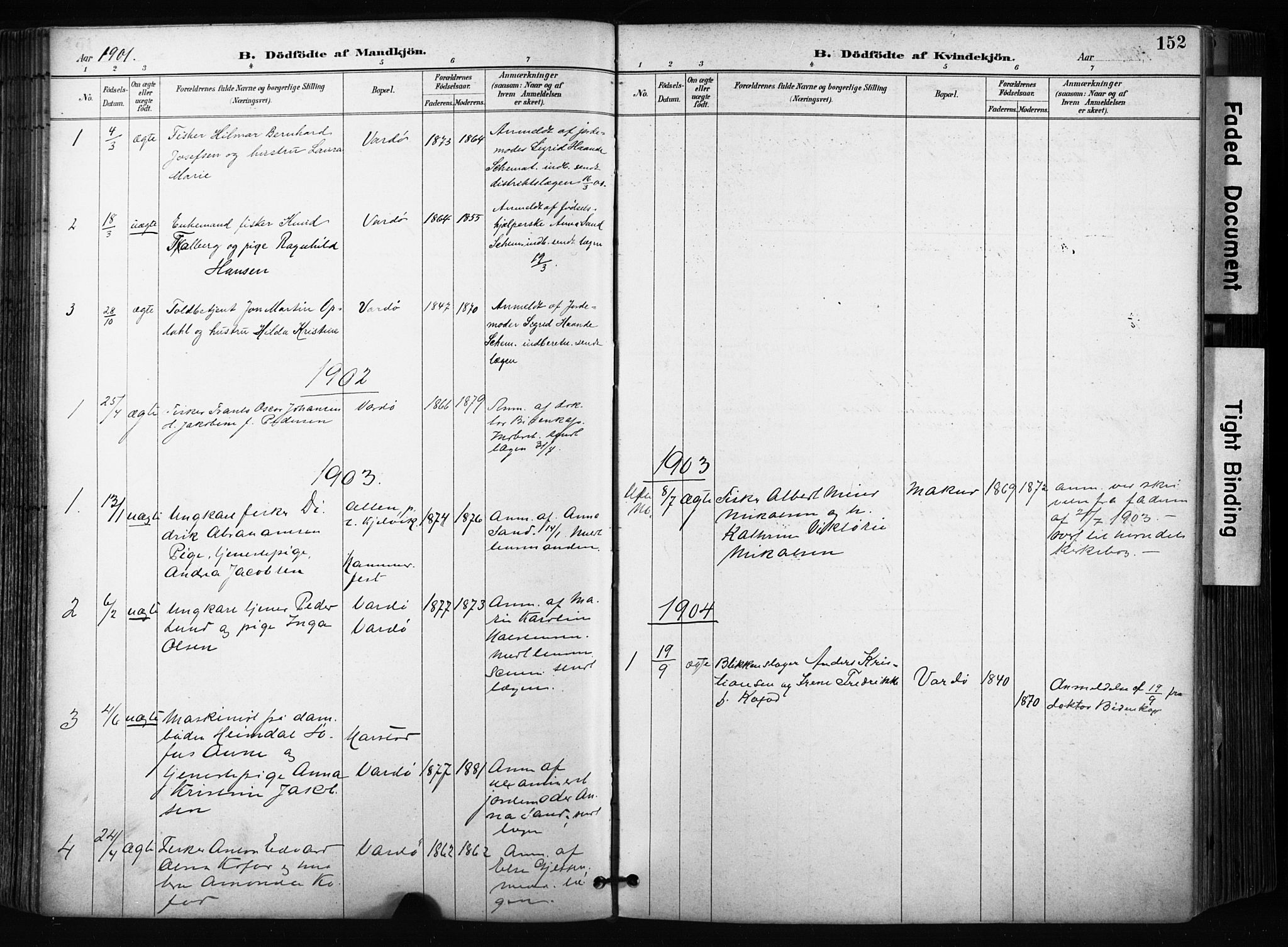 Vardø sokneprestkontor, SATØ/S-1332/H/Ha/L0010kirke: Parish register (official) no. 10, 1895-1907, p. 152