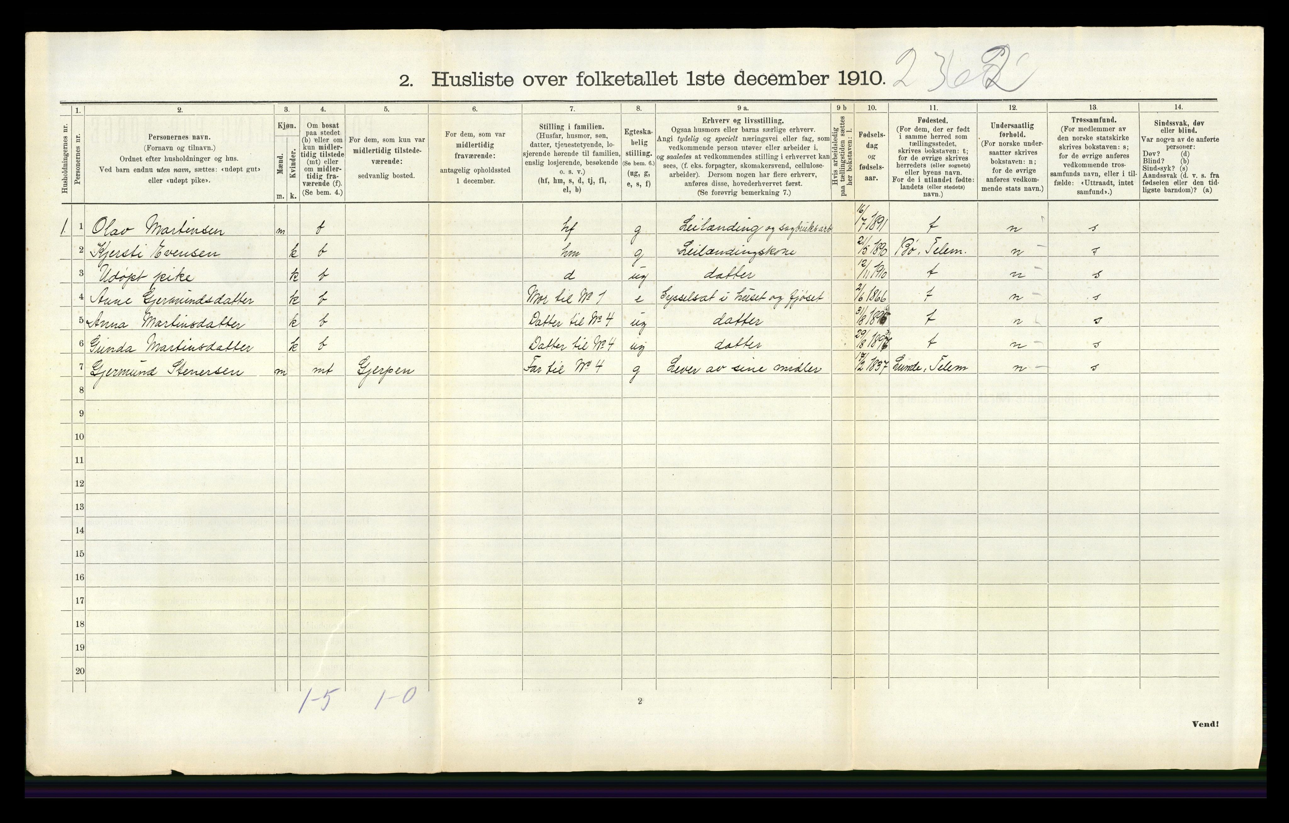 RA, 1910 census for Holla, 1910, p. 826