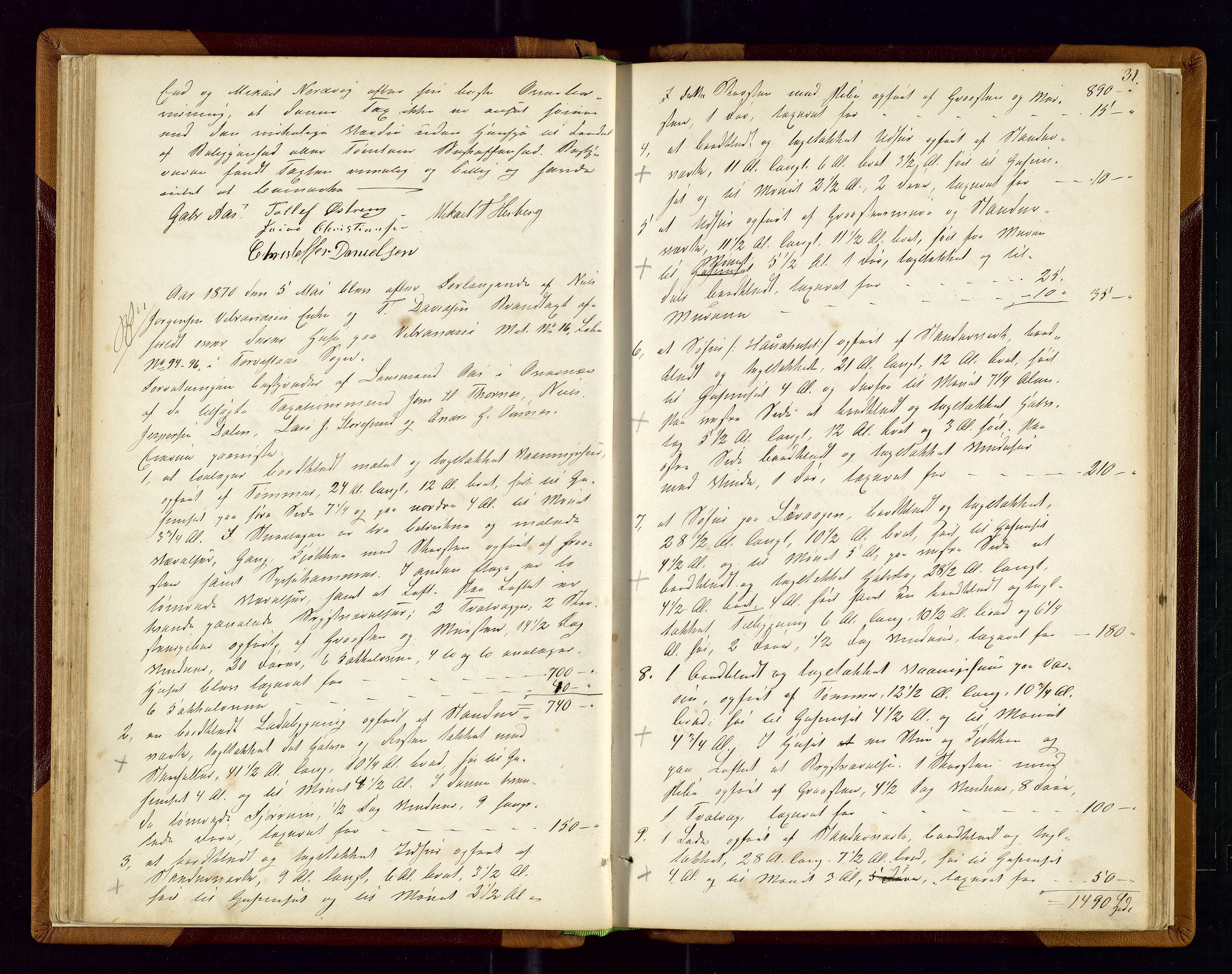 Torvestad lensmannskontor, SAST/A-100307/1/Goa/L0001: "Brandtaxationsprotokol for Torvestad Thinglag", 1867-1883, p. 30b-31a