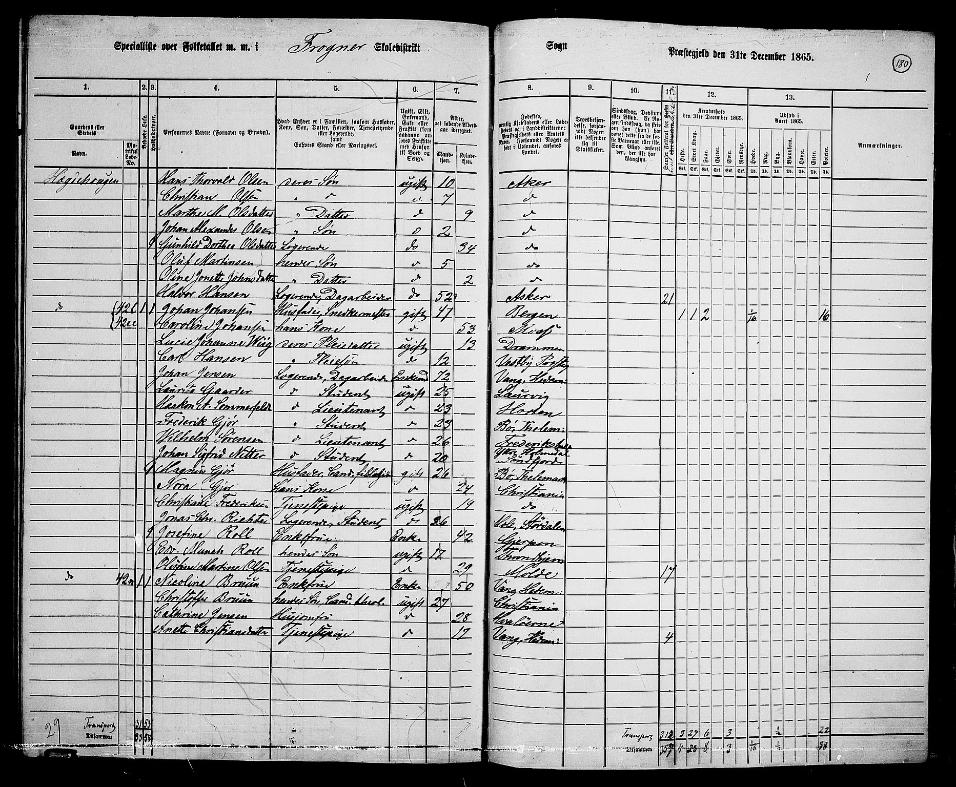 RA, 1865 census for Vestre Aker, 1865, p. 346