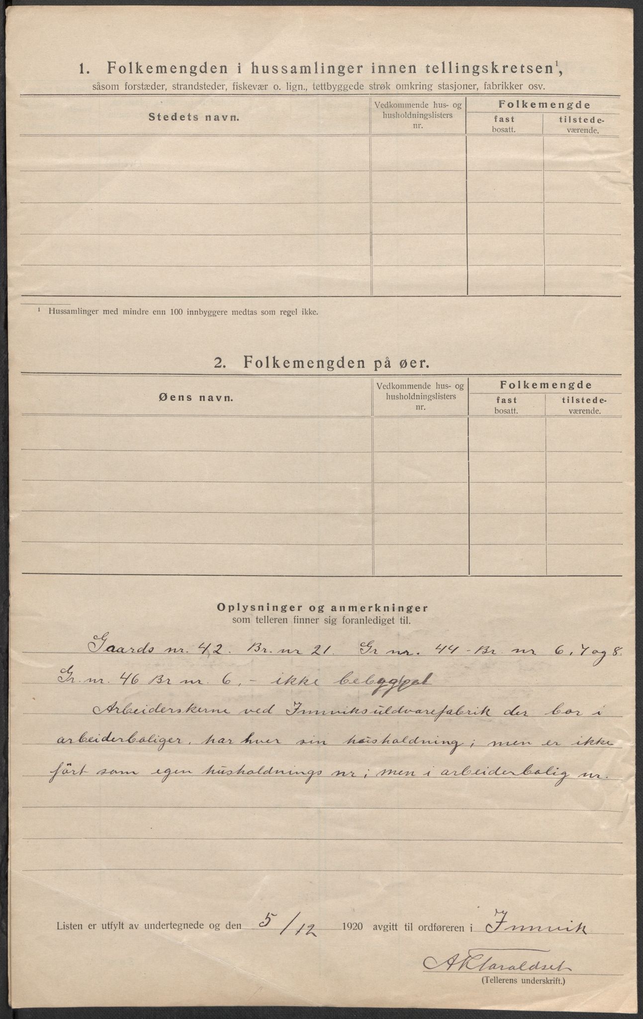 SAB, 1920 census for Innvik, 1920, p. 10