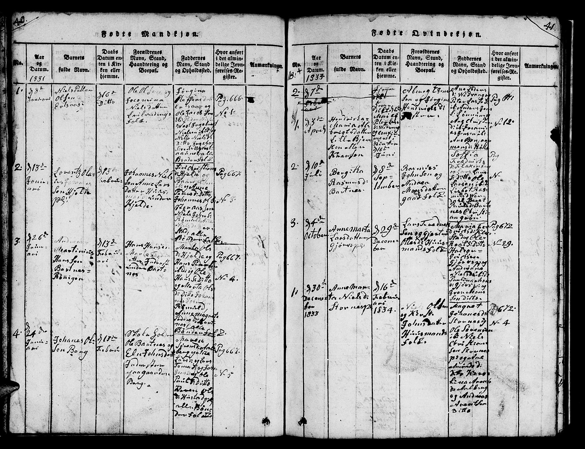 Ministerialprotokoller, klokkerbøker og fødselsregistre - Nord-Trøndelag, SAT/A-1458/732/L0317: Parish register (copy) no. 732C01, 1816-1881, p. 40-41