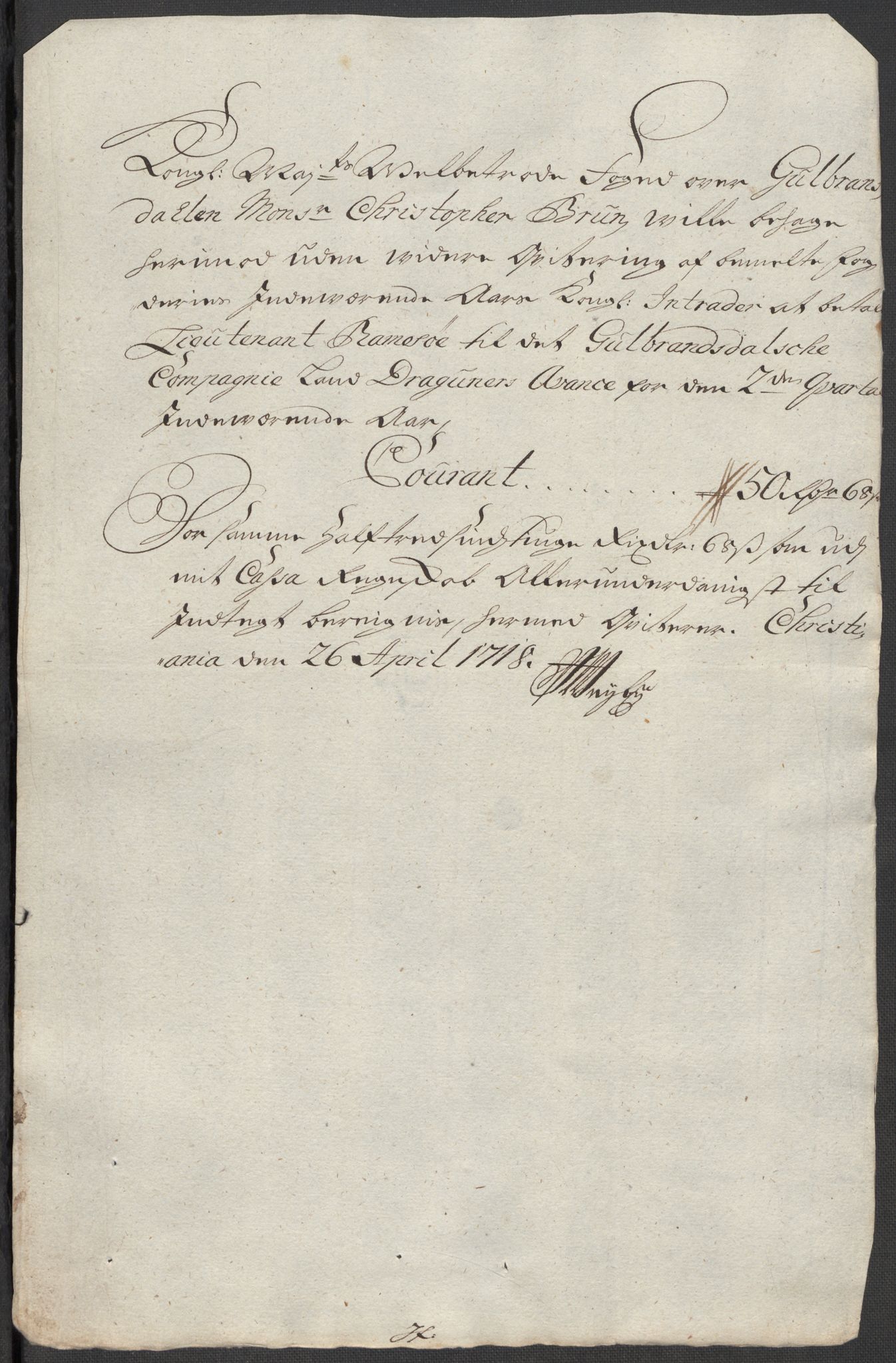 Rentekammeret inntil 1814, Reviderte regnskaper, Fogderegnskap, AV/RA-EA-4092/R17/L1188: Fogderegnskap Gudbrandsdal, 1718, p. 239