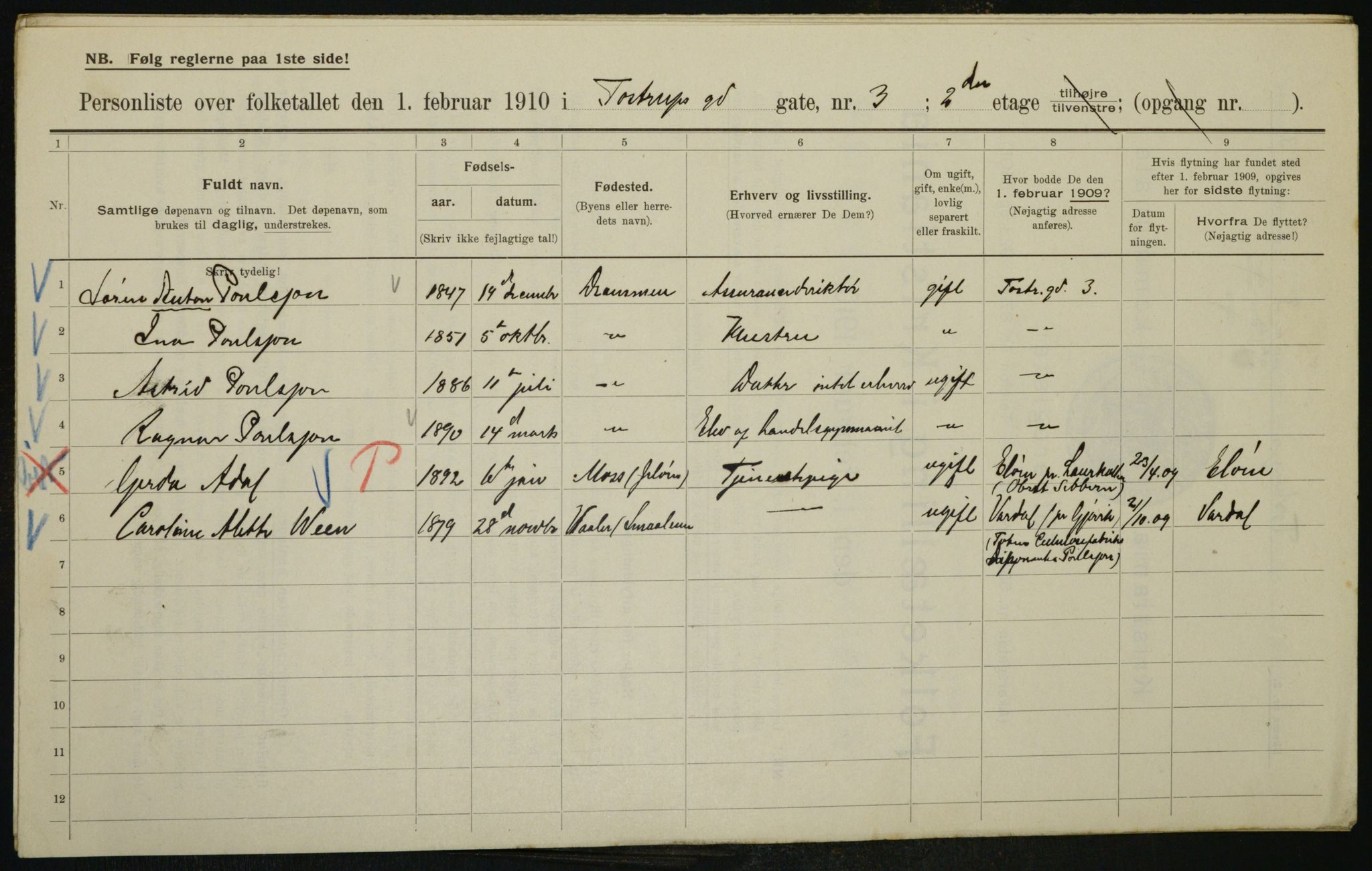 OBA, Municipal Census 1910 for Kristiania, 1910, p. 109388