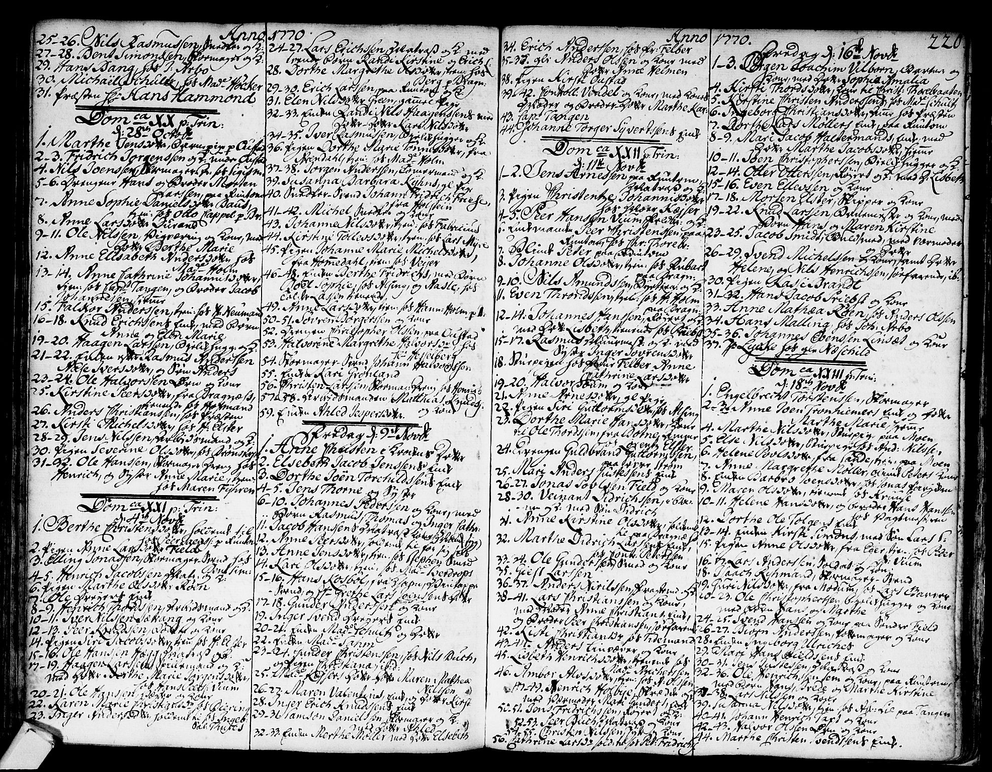 Strømsø kirkebøker, AV/SAKO-A-246/F/Fa/L0008: Parish register (official) no. I 8, 1748-1774, p. 220