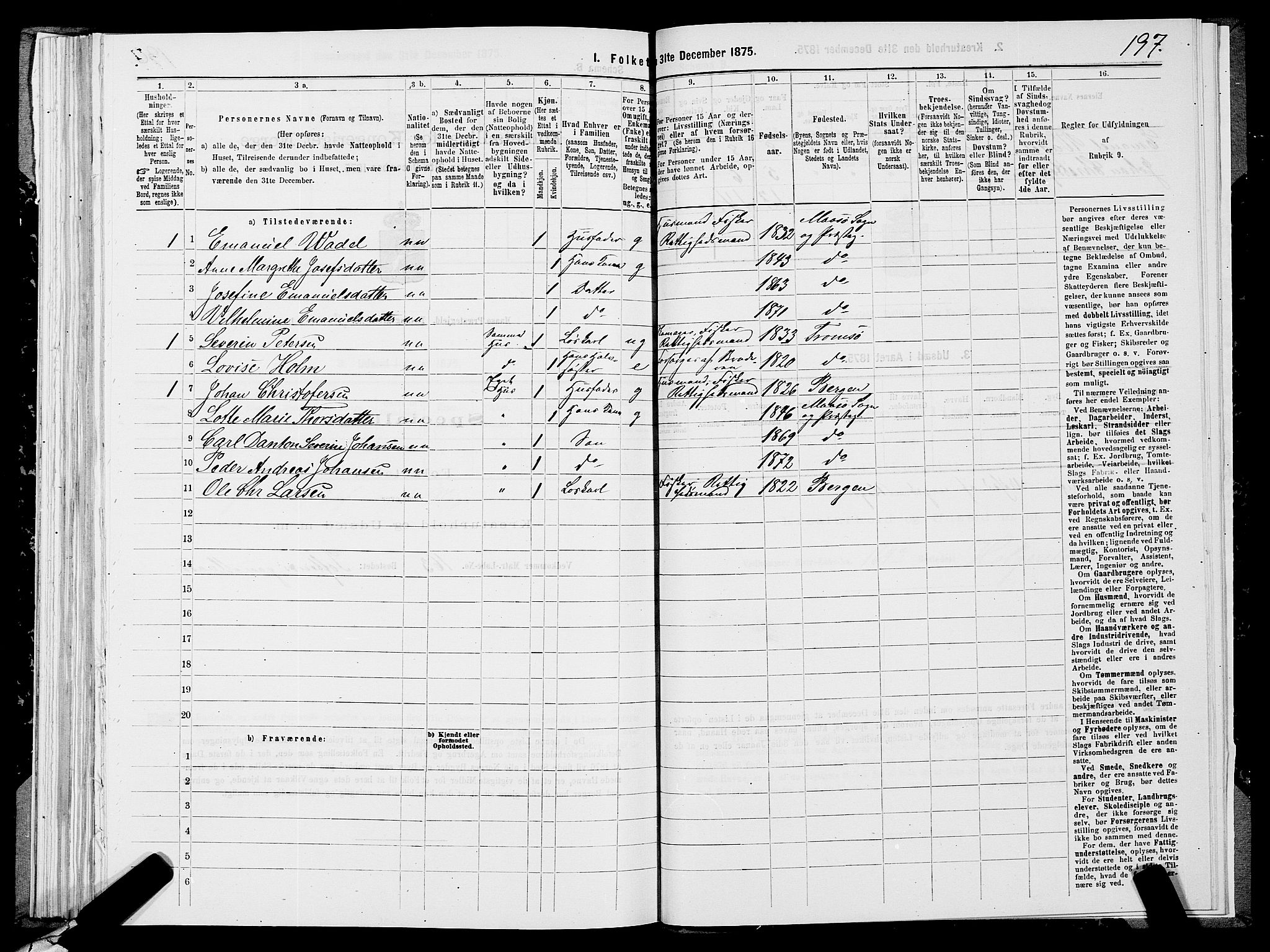 SATØ, 1875 census for 2018P Måsøy, 1875, p. 1197