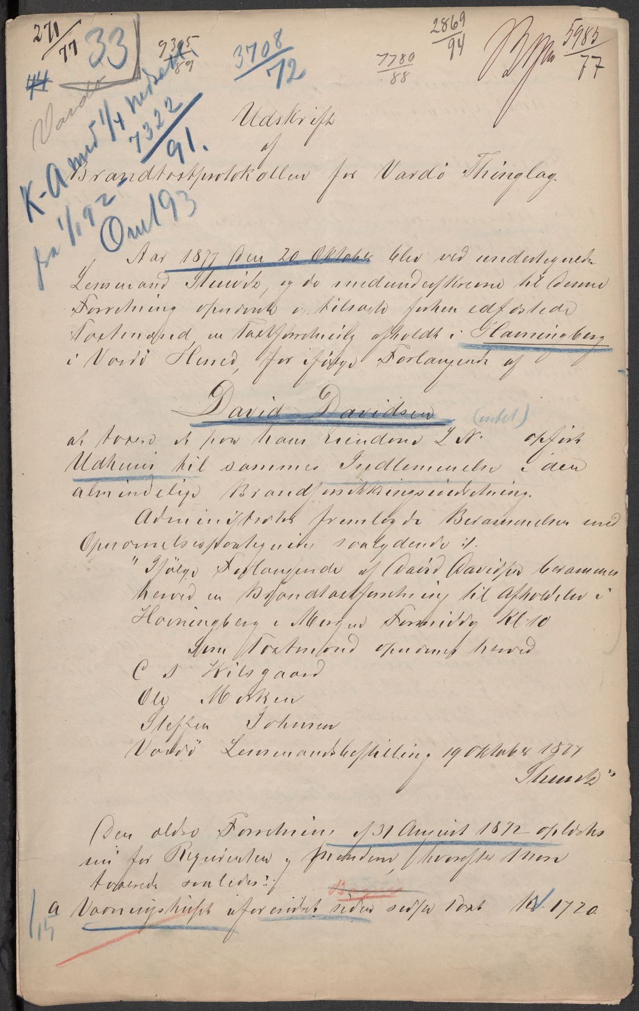 Norges Brannkasse, RA/S-1549/E/Eu/L0013: Branntakster for Vardø by, 1843-1955, p. 298