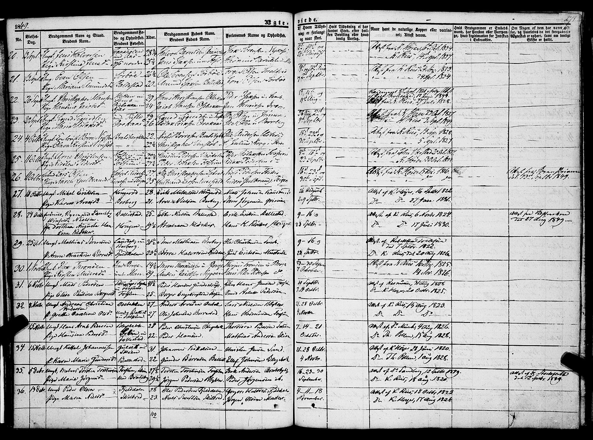 Gjerpen kirkebøker, SAKO/A-265/F/Fa/L0007b: Parish register (official) no. I 7B, 1834-1857, p. 271