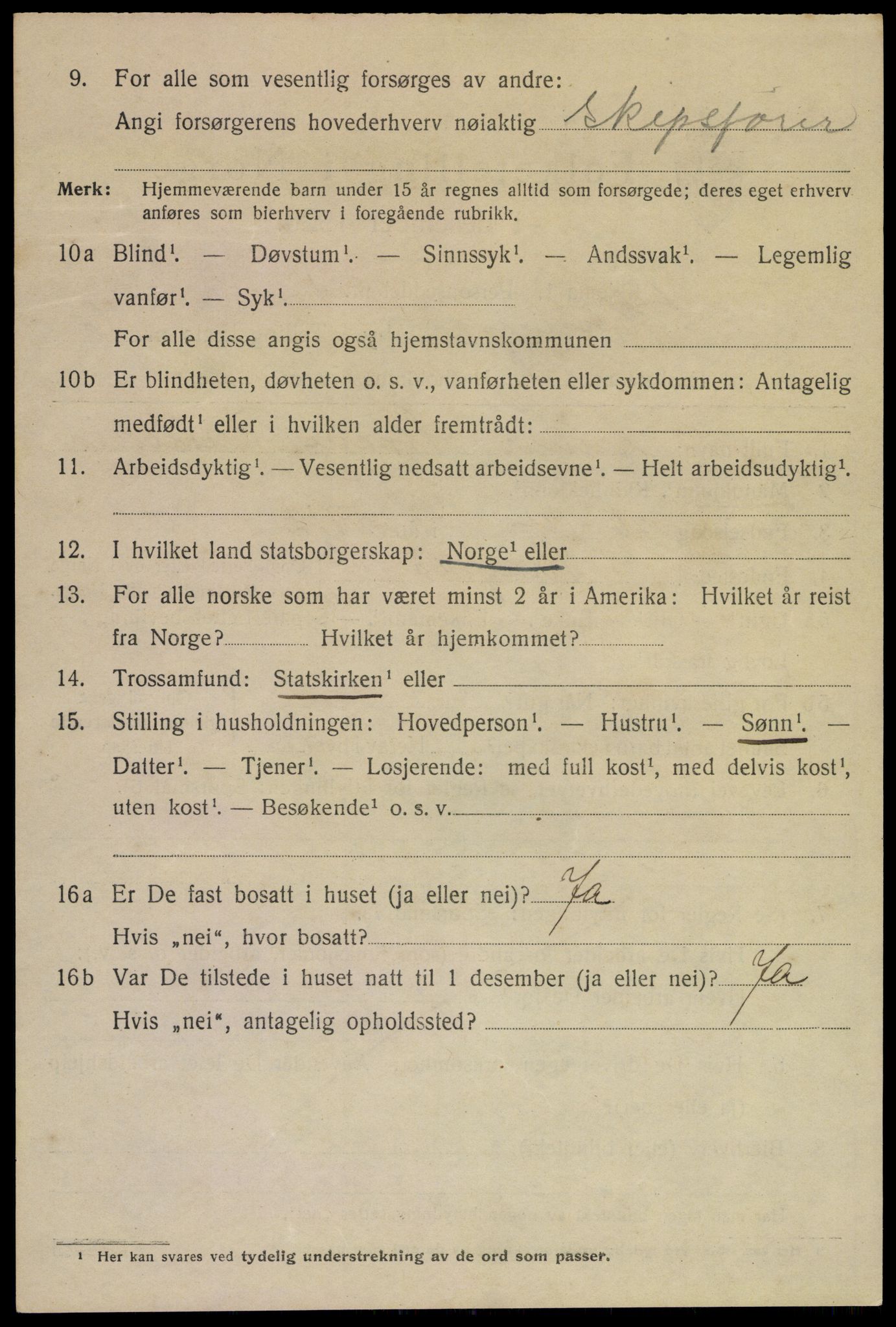 SAKO, 1920 census for Kragerø, 1920, p. 9072