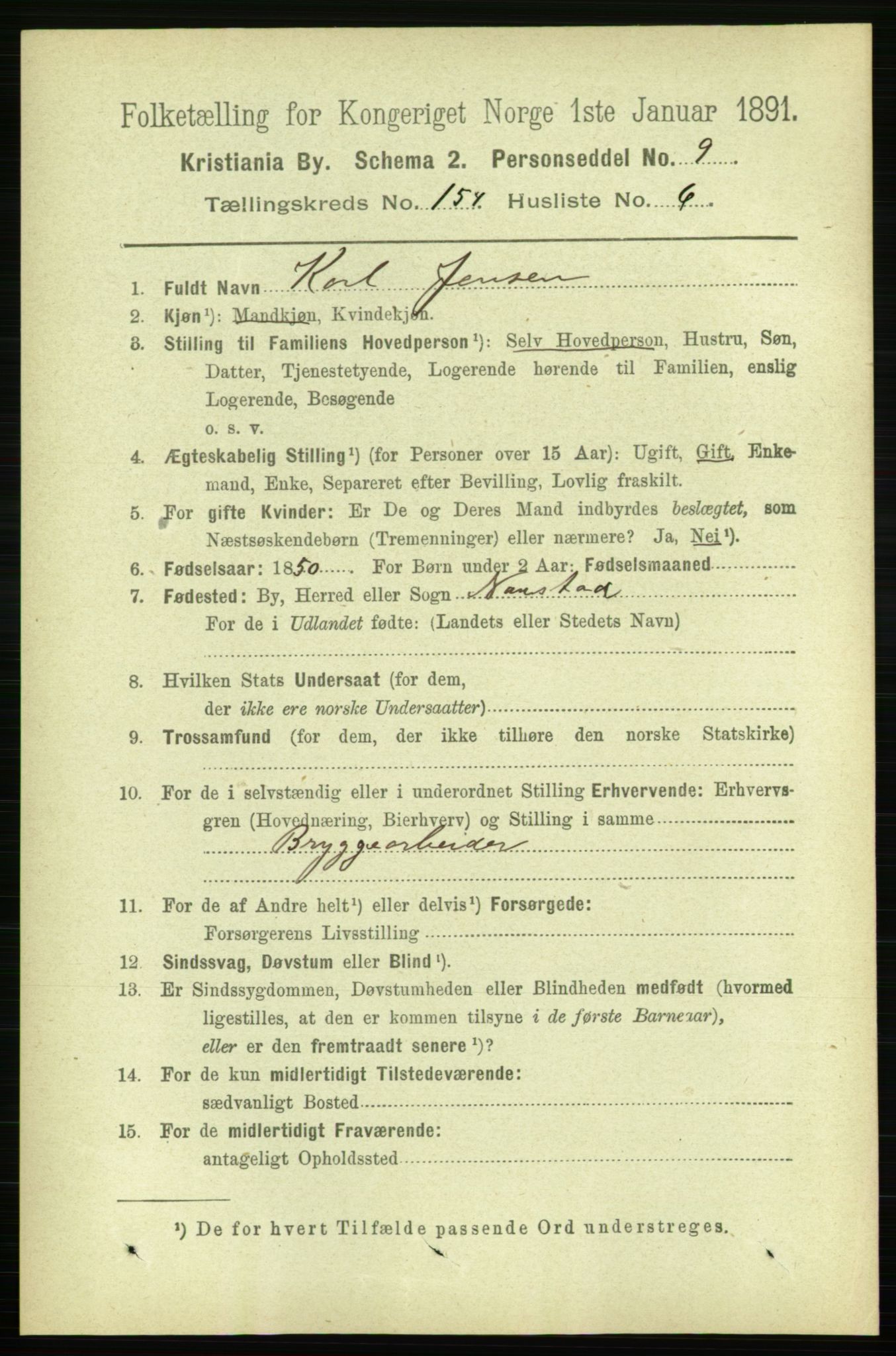 RA, 1891 census for 0301 Kristiania, 1891, p. 87566