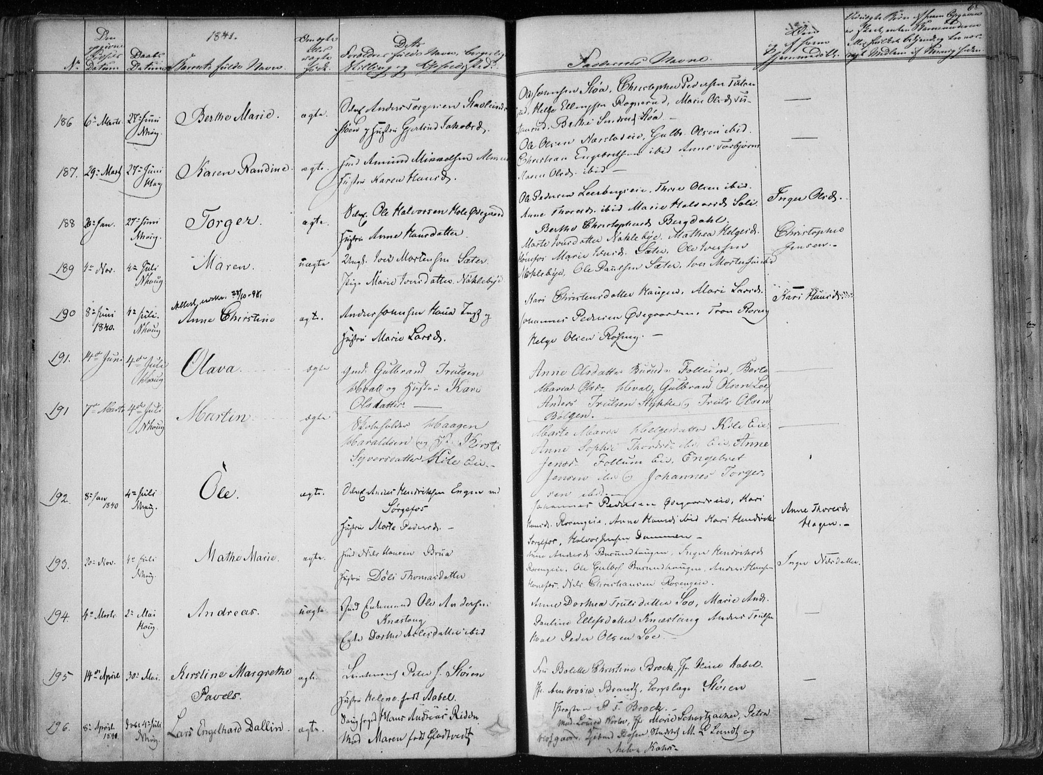 Norderhov kirkebøker, AV/SAKO-A-237/F/Fa/L0010: Parish register (official) no. 10, 1837-1847, p. 68