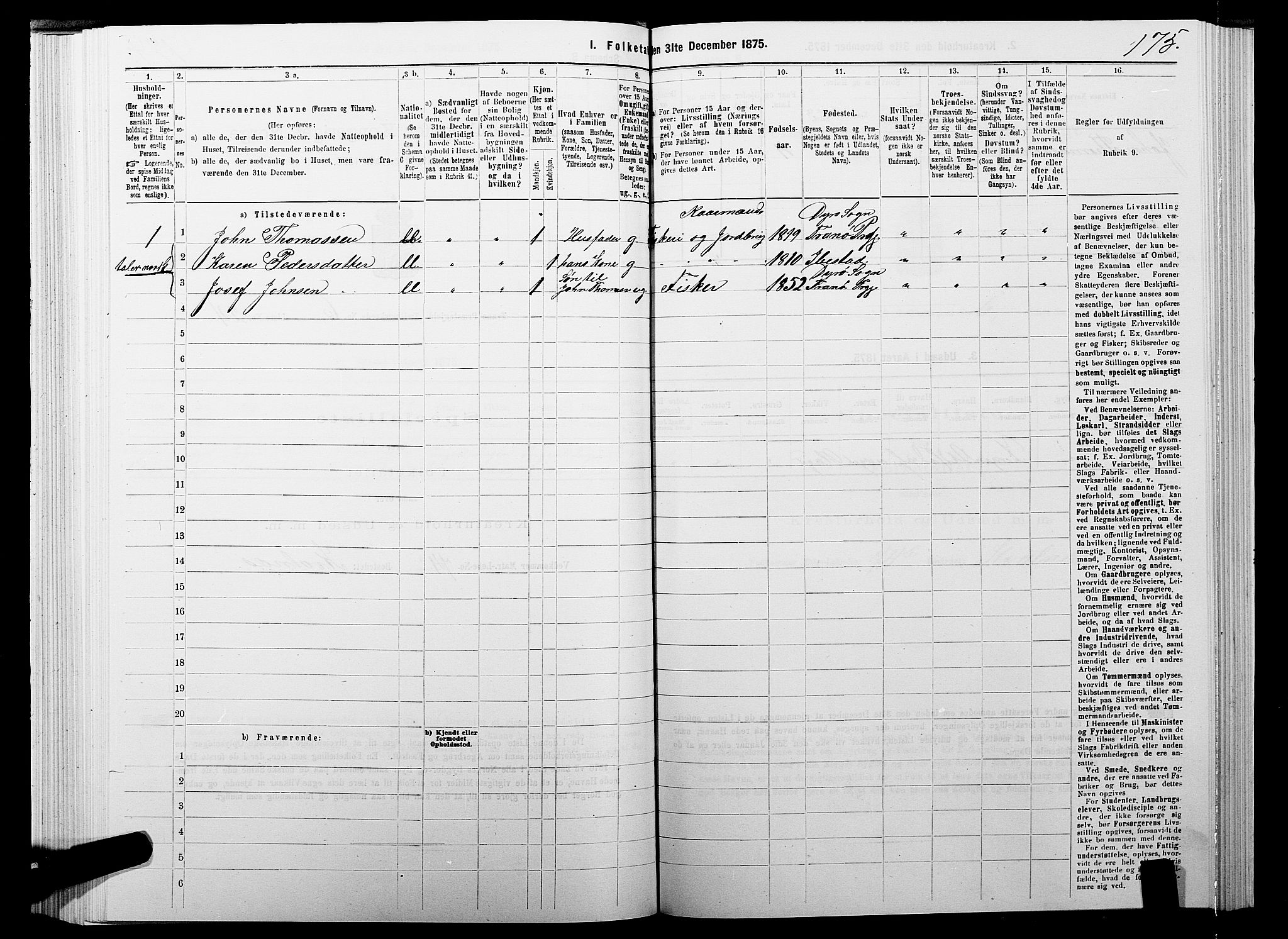 SATØ, 1875 census for 1927P Tranøy, 1875, p. 3175