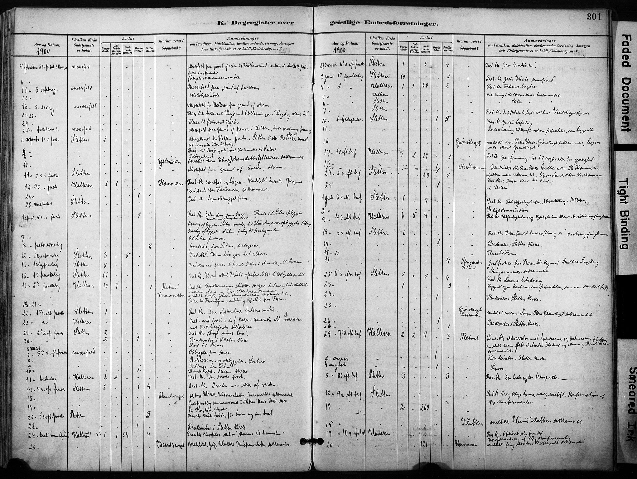 Ministerialprotokoller, klokkerbøker og fødselsregistre - Sør-Trøndelag, AV/SAT-A-1456/640/L0579: Parish register (official) no. 640A04, 1889-1902, p. 301