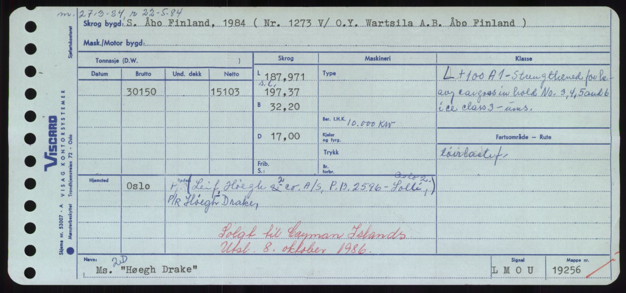 Sjøfartsdirektoratet med forløpere, Skipsmålingen, RA/S-1627/H/Hd/L0017: Fartøy, Holi-Hå, p. 303