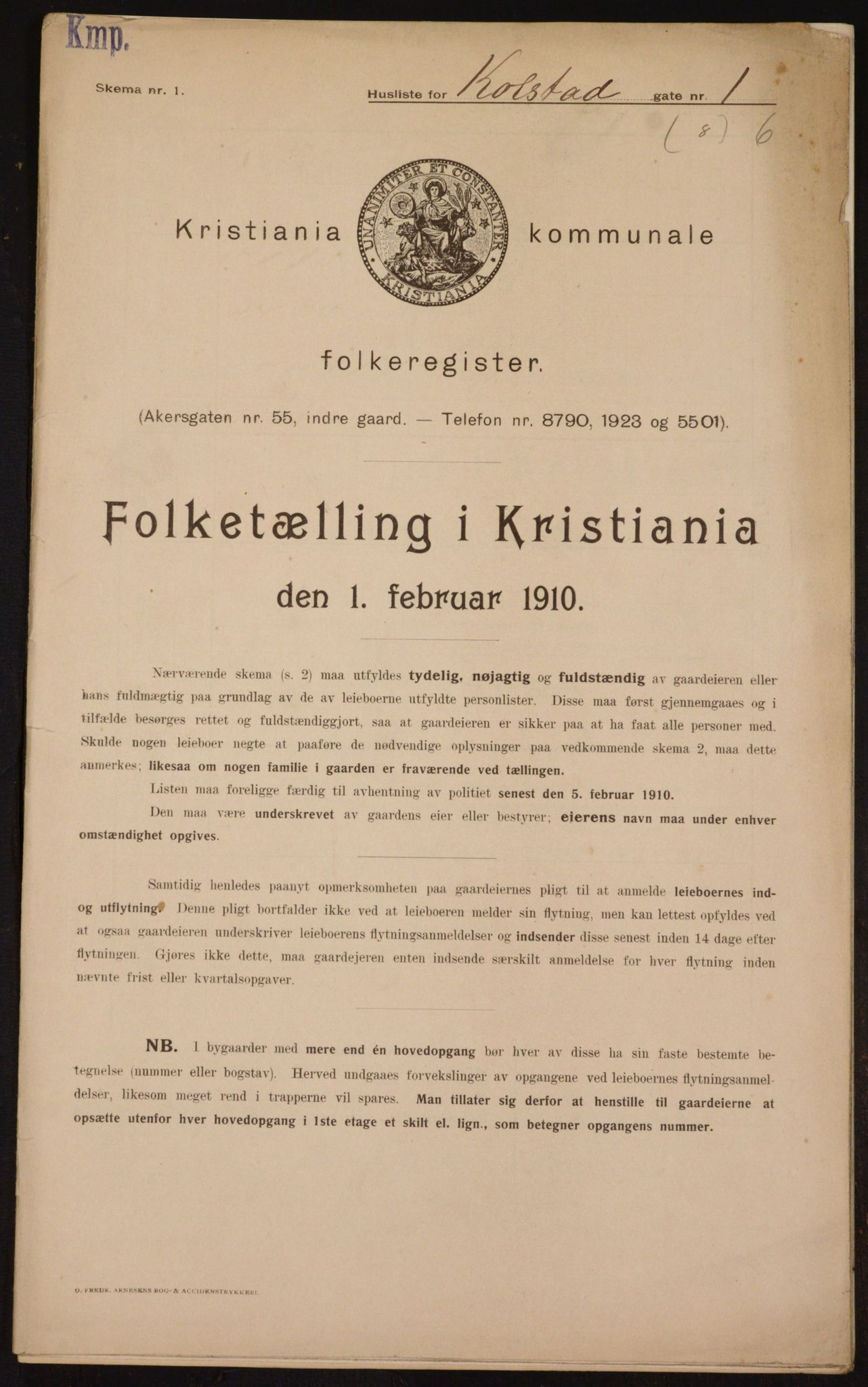 OBA, Municipal Census 1910 for Kristiania, 1910, p. 50693