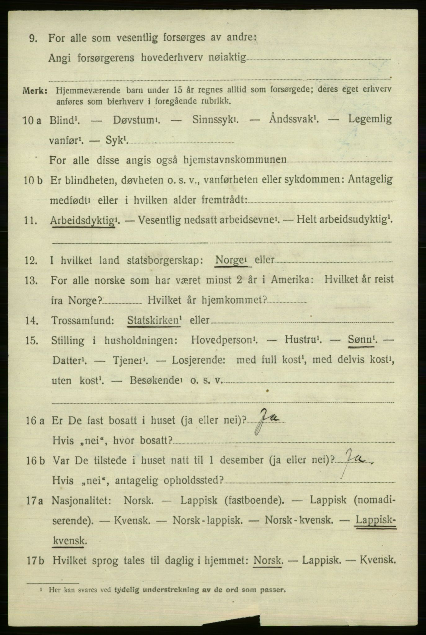 SATØ, 1920 census for Loppa, 1920, p. 3081