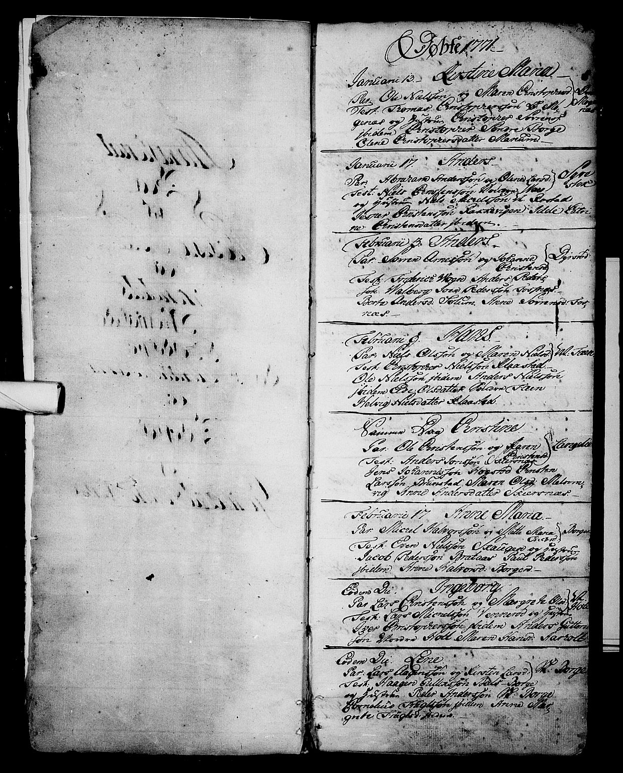 Stokke kirkebøker, AV/SAKO-A-320/F/Fa/L0003: Parish register (official) no. I 3, 1771-1803, p. 1