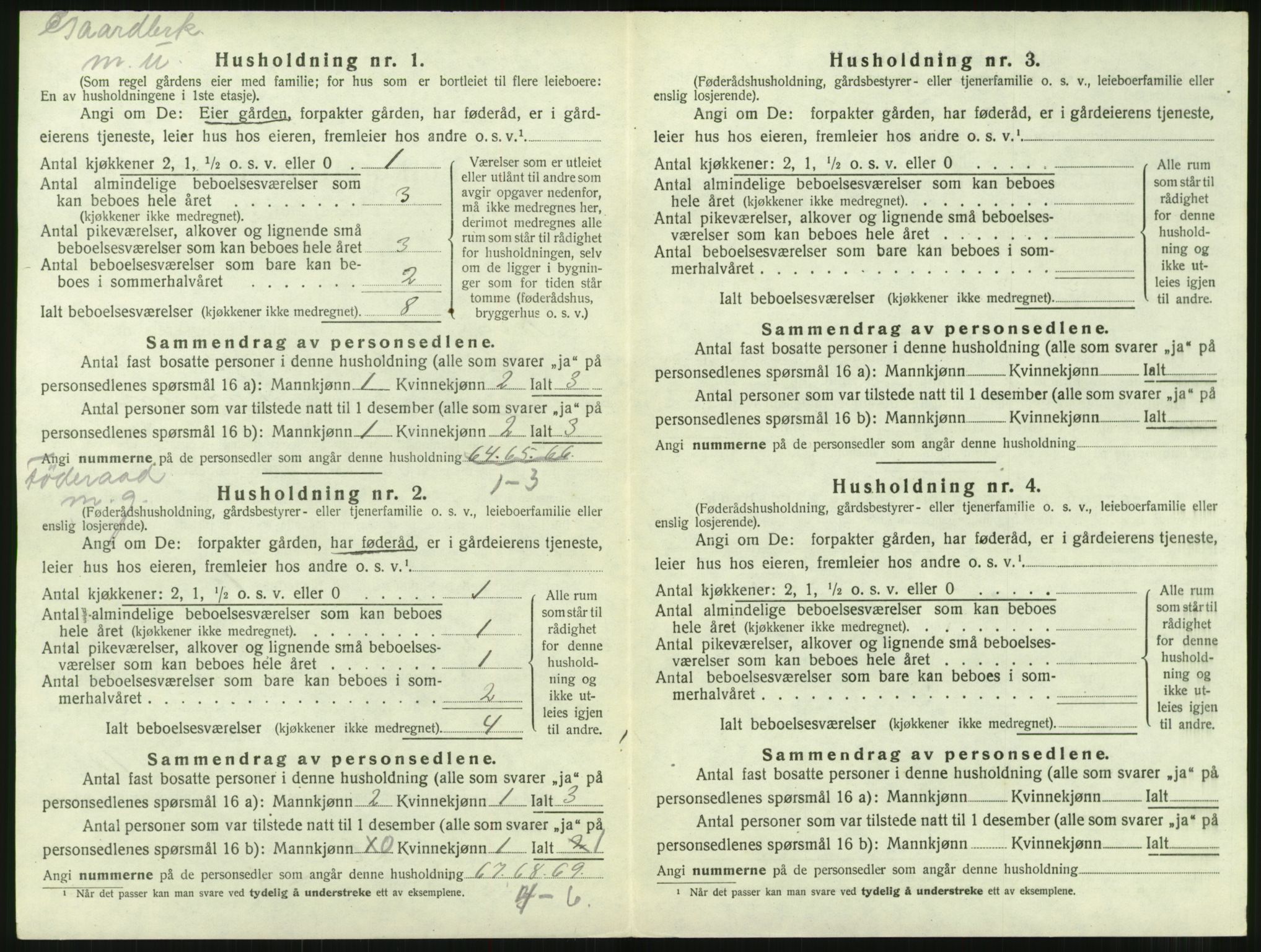 SAT, 1920 census for Tingvoll, 1920, p. 719