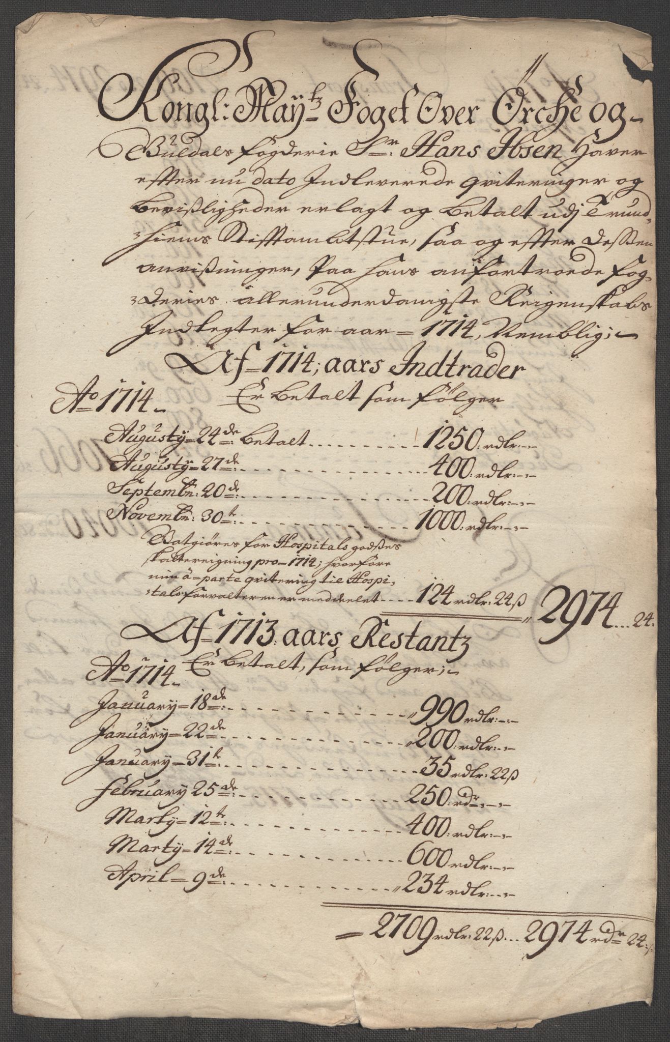 Rentekammeret inntil 1814, Reviderte regnskaper, Fogderegnskap, RA/EA-4092/R60/L3965: Fogderegnskap Orkdal og Gauldal, 1714, p. 530