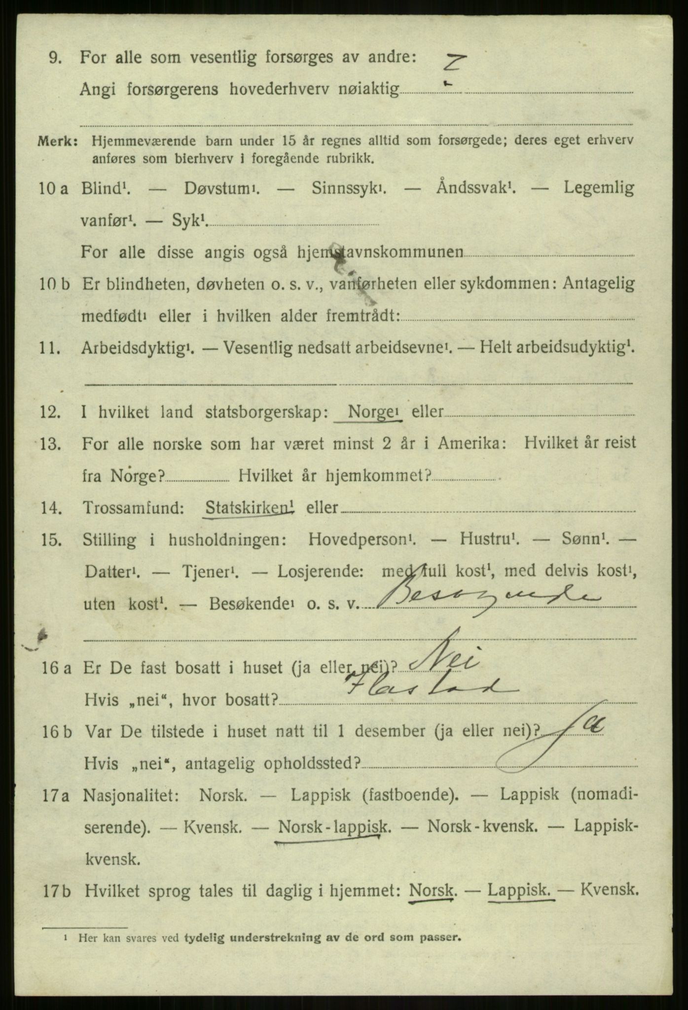 SATØ, 1920 census for Lavangen, 1920, p. 1902