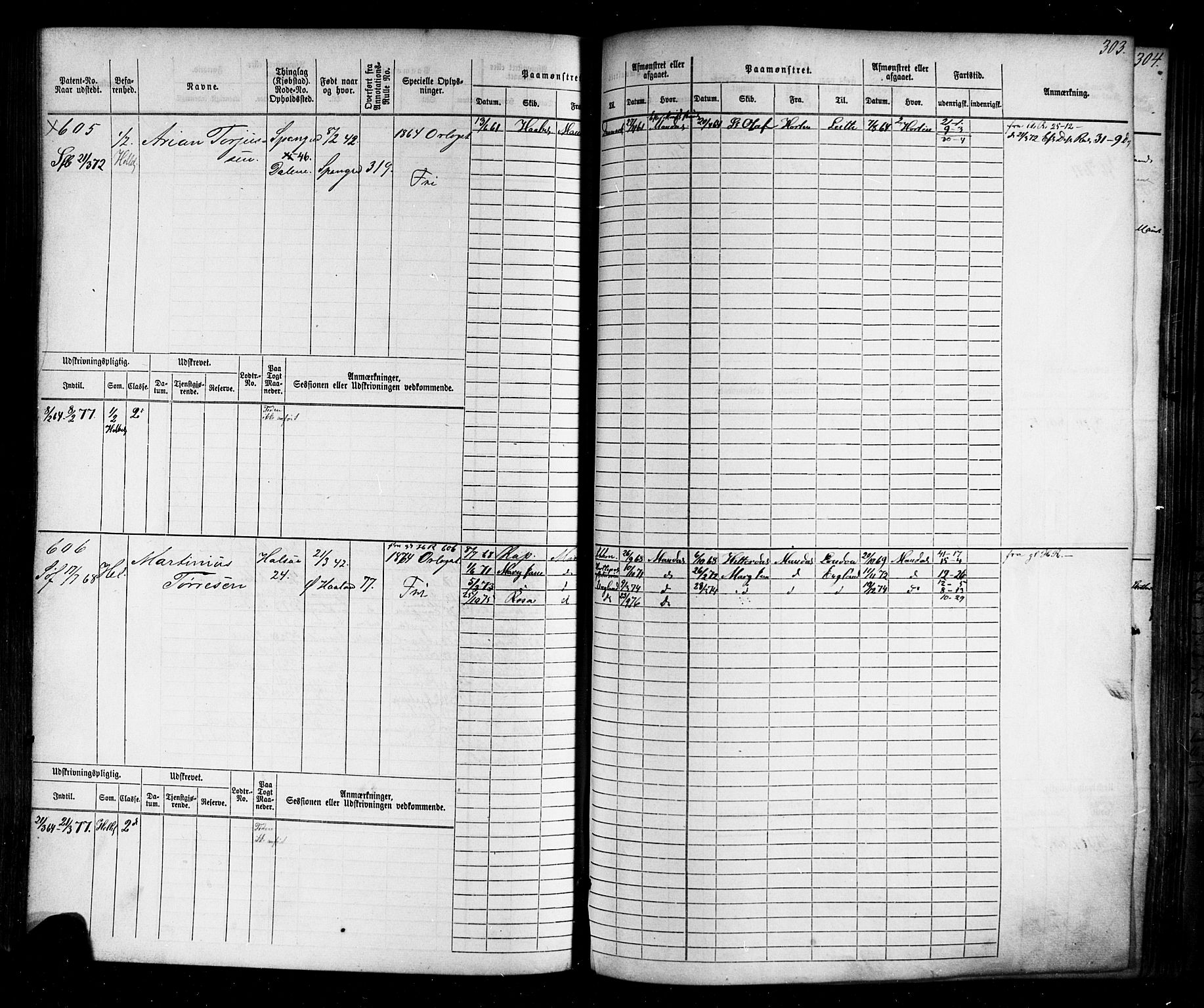 Mandal mønstringskrets, SAK/2031-0016/F/Fb/L0011: Hovedrulle nr 1-774, Y-20, 1869-1890, p. 311