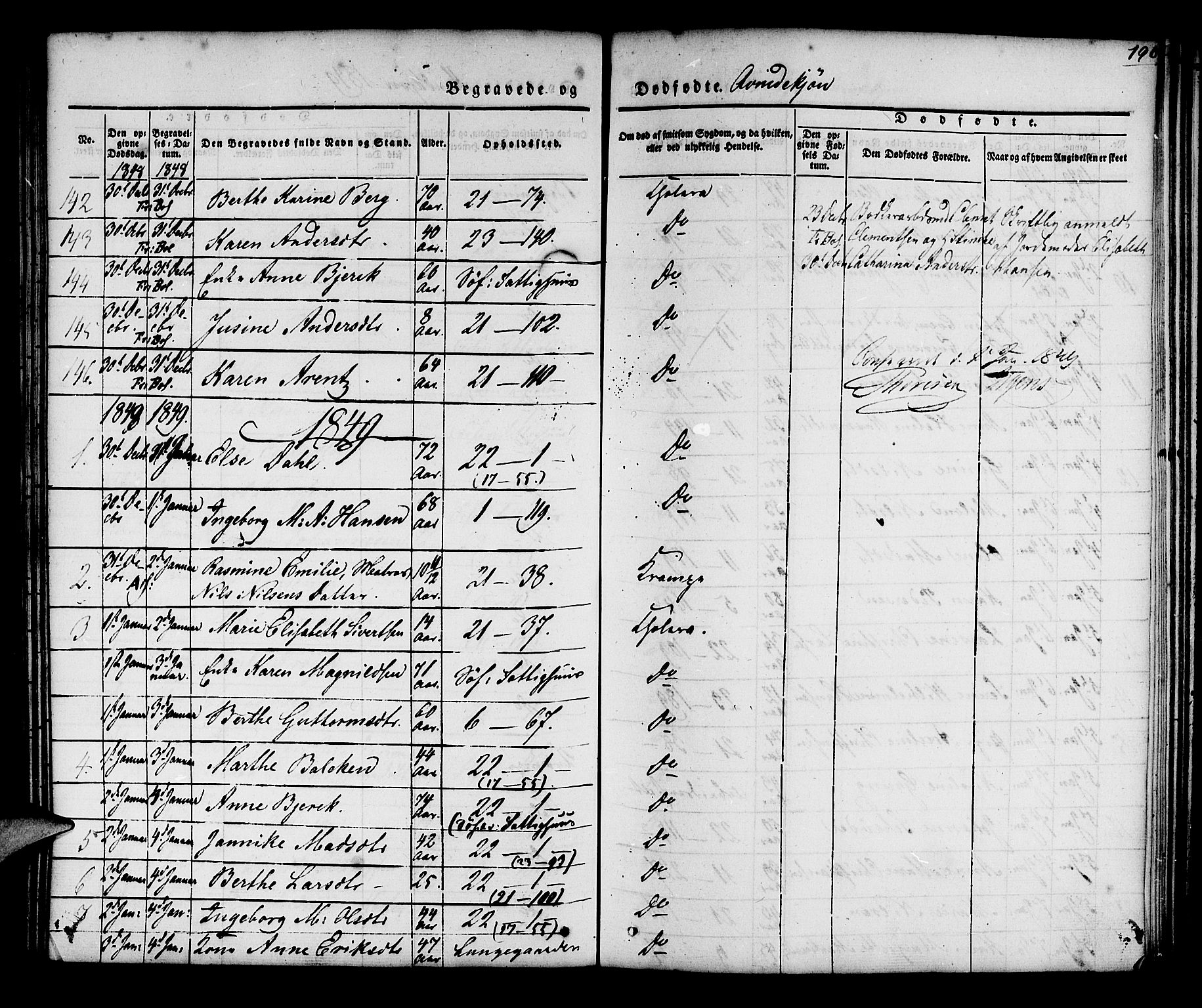 Korskirken sokneprestembete, SAB/A-76101/H/Hab: Parish register (copy) no. E 1, 1837-1851, p. 190